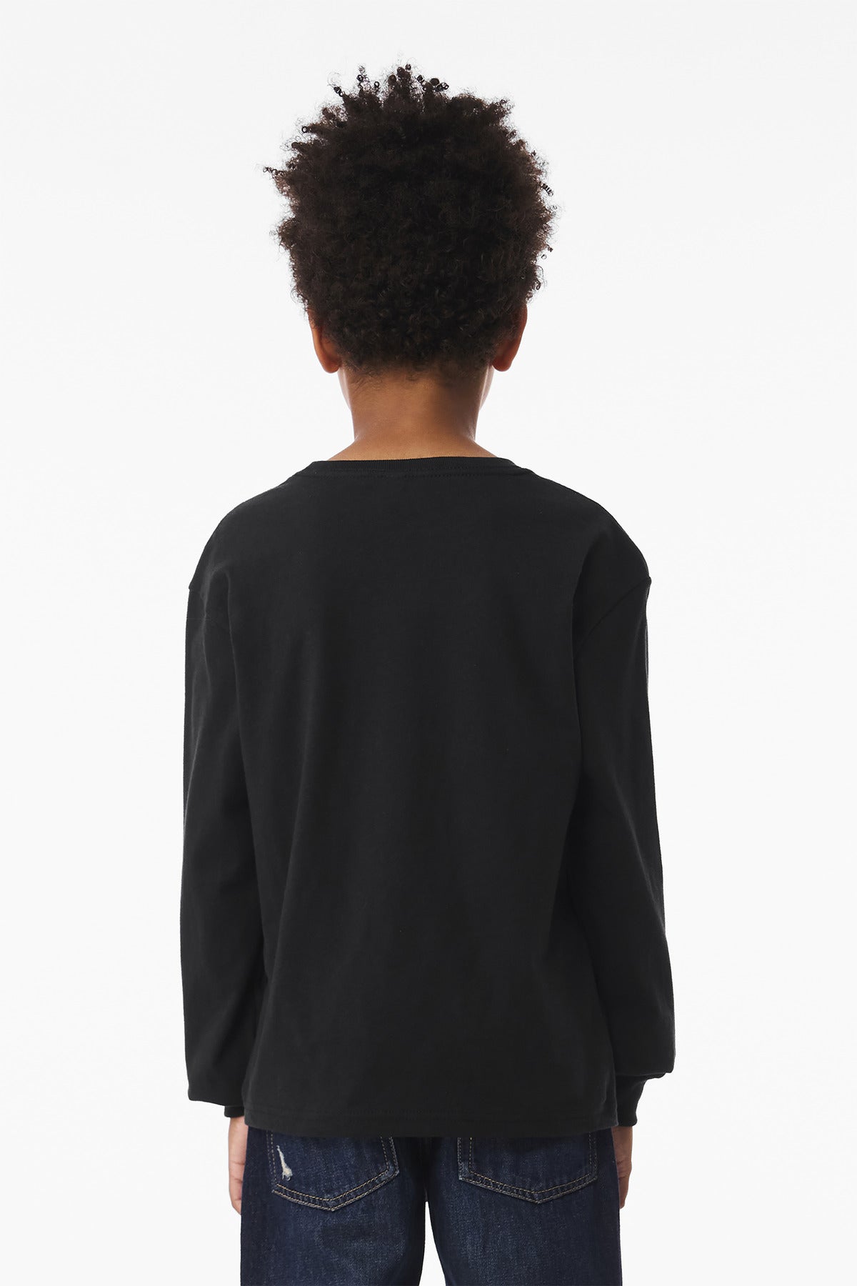 BELLA+CANVAS Youth 6-Ounce Heavyweight Long Sleeve Tee BC3511Y - Vintage Black - back
