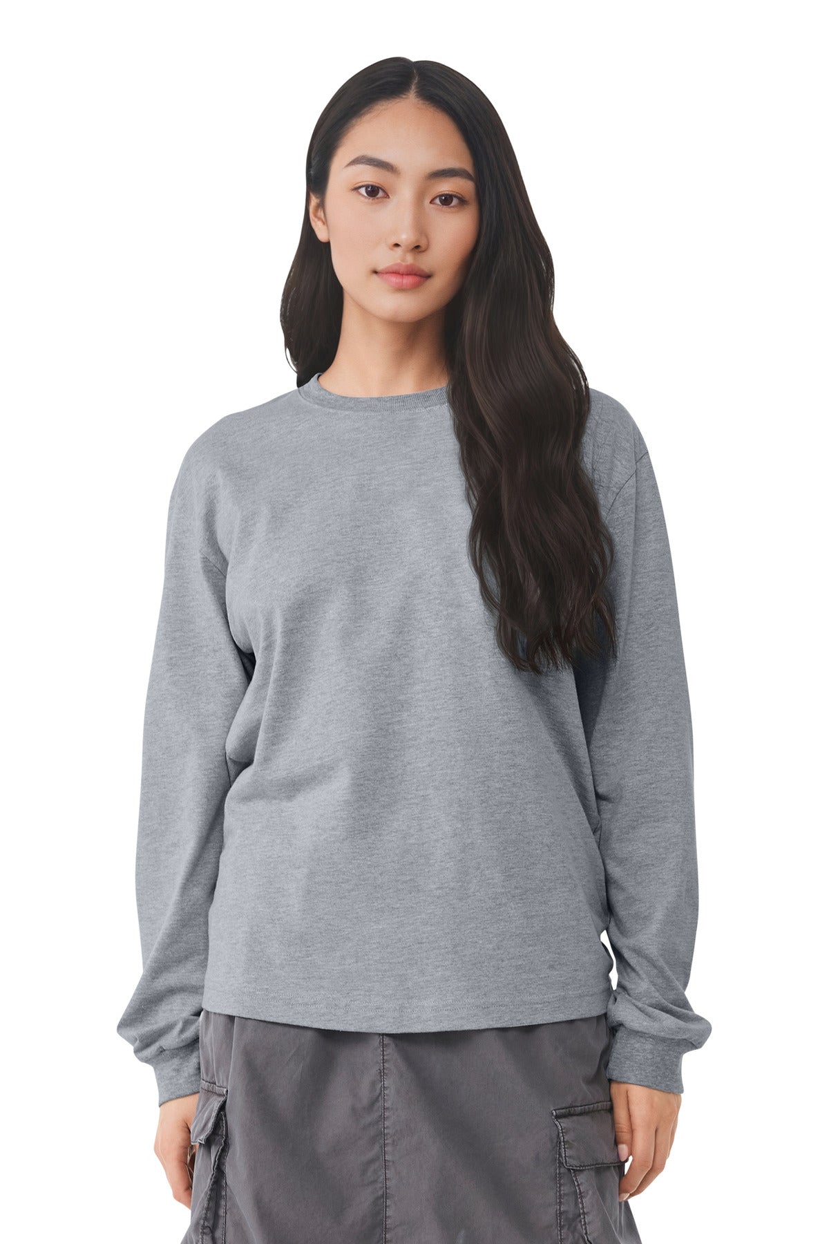 BELLA+CANVAS Unisex 6-Ounce Heavyweight Long Sleeve Tee BC3511 - Athletic Heather - front