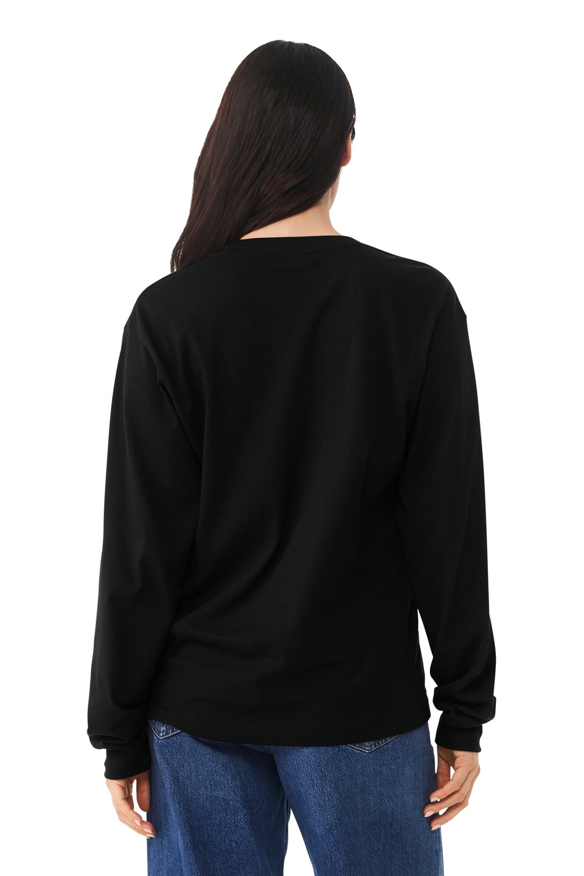BELLA+CANVAS Unisex 6-Ounce Heavyweight Long Sleeve Tee BC3511 - Black - back
