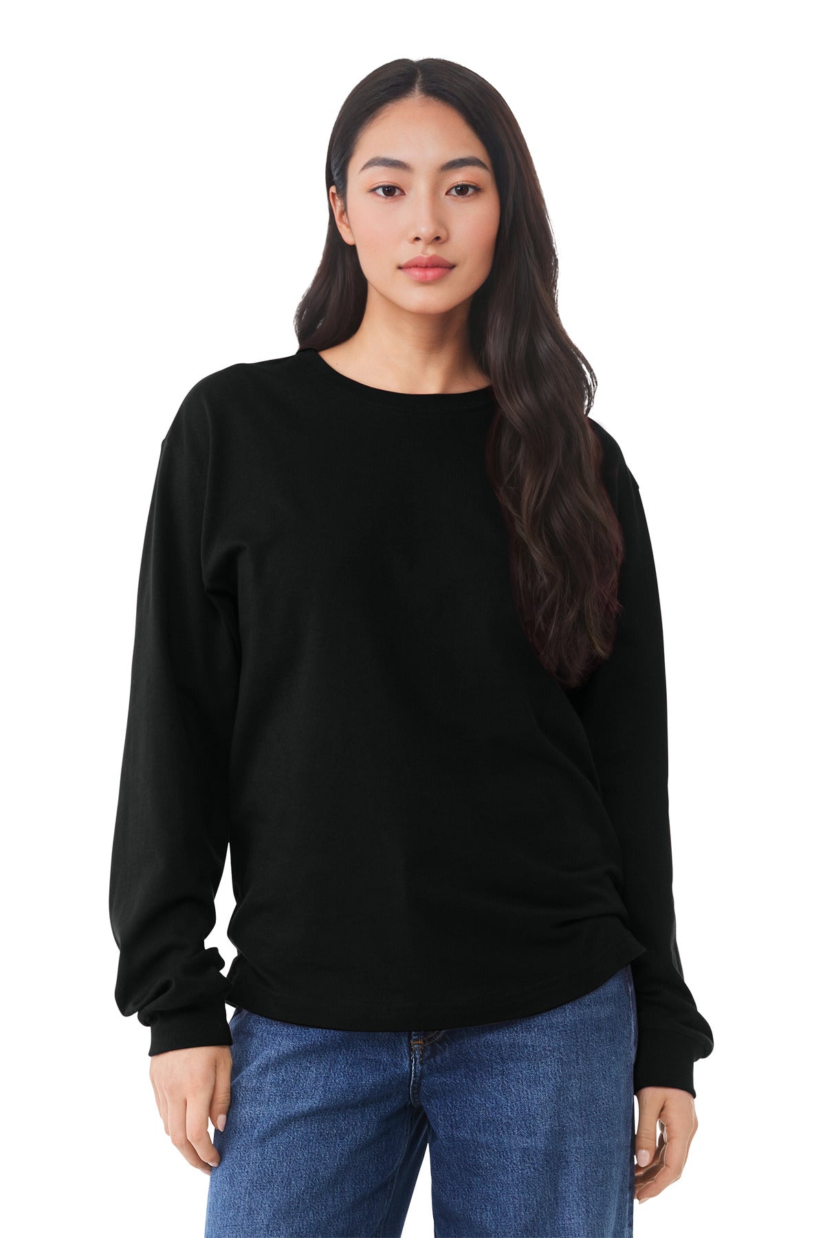 BELLA+CANVAS Unisex 6-Ounce Heavyweight Long Sleeve Tee BC3511 - Black - front
