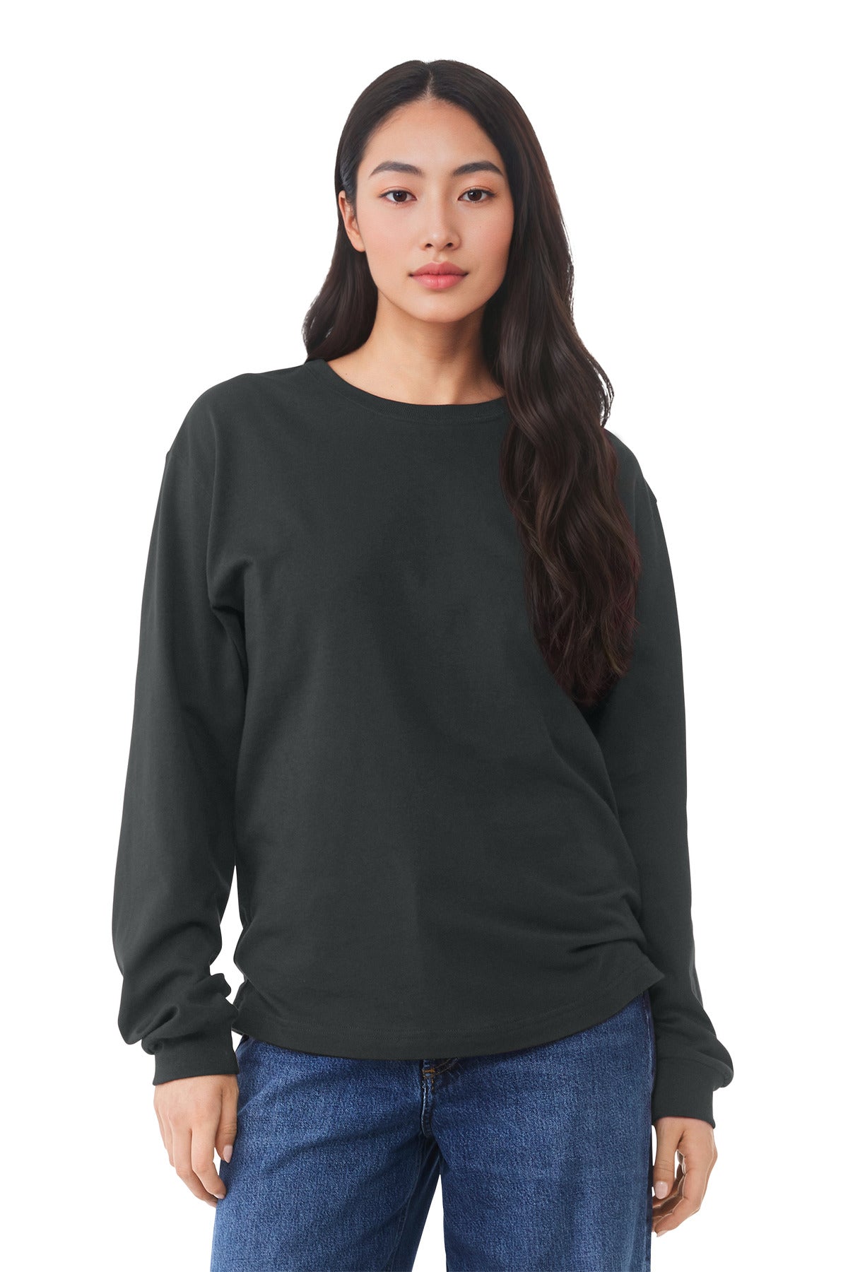 BELLA+CANVAS Unisex 6-Ounce Heavyweight Long Sleeve Tee BC3511 - Dark Grey - front