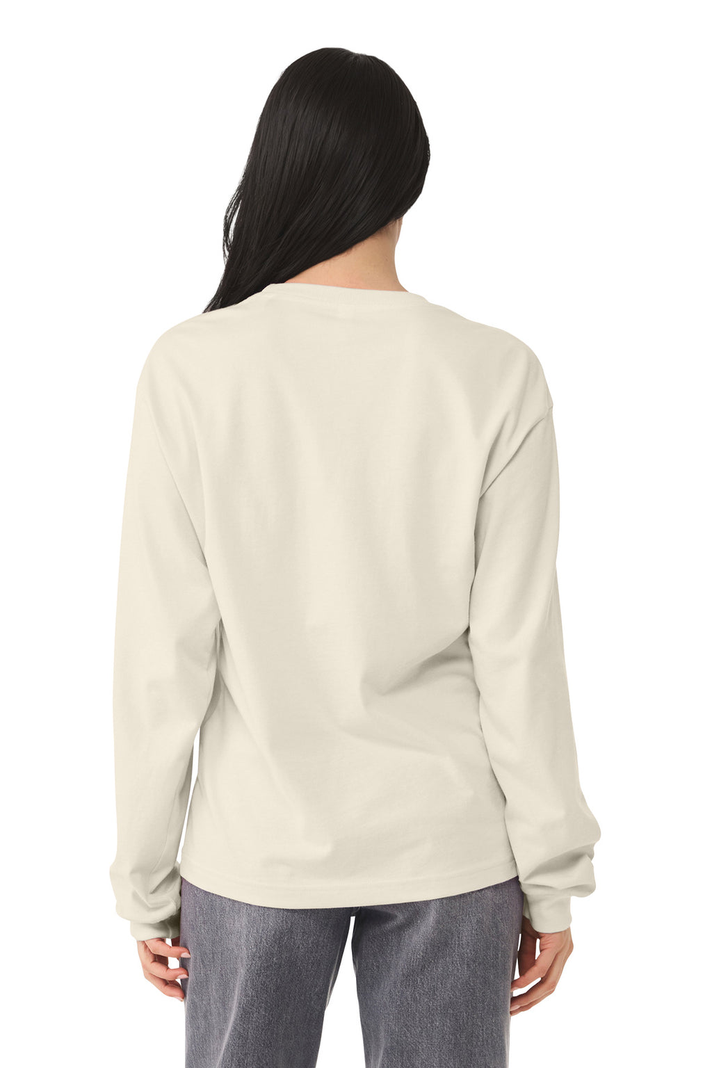 BELLA+CANVAS Unisex 6-Ounce Heavyweight Long Sleeve Tee BC3511 - Natural - back