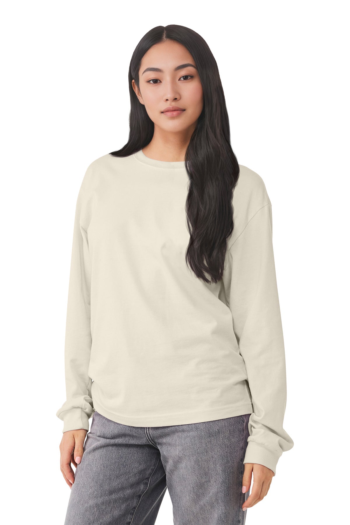 BELLA+CANVAS Unisex 6-Ounce Heavyweight Long Sleeve Tee BC3511 - Natural - front