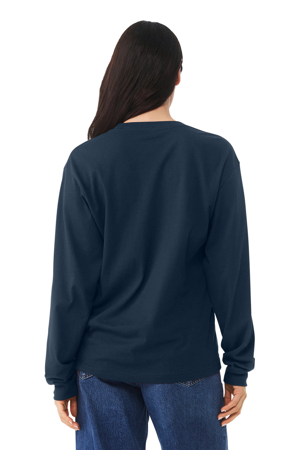BELLA+CANVAS Unisex 6-Ounce Heavyweight Long Sleeve Tee BC3511 - Navy - back
