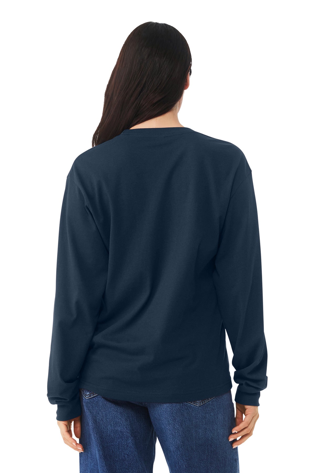 BELLA+CANVAS Unisex 6-Ounce Heavyweight Long Sleeve Tee BC3511 - Navy - back