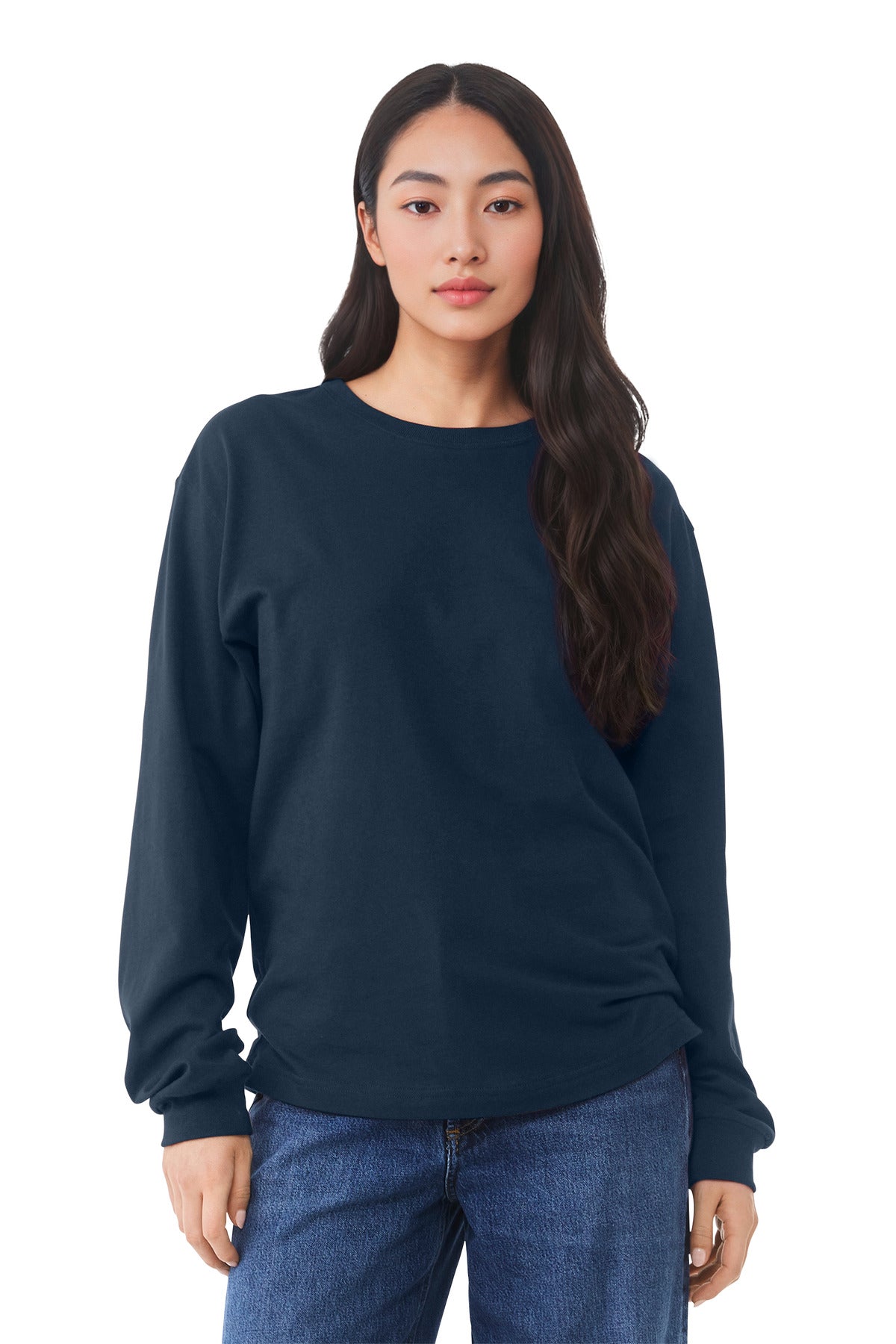 BELLA+CANVAS Unisex 6-Ounce Heavyweight Long Sleeve Tee BC3511 - Navy - front