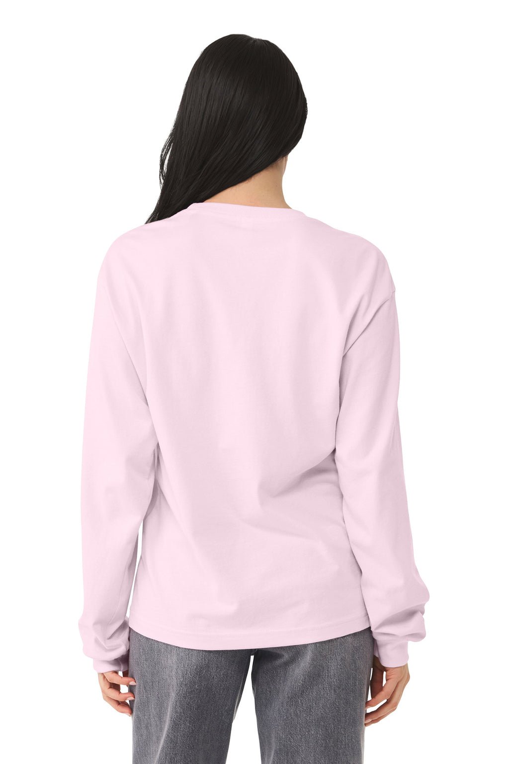BELLA+CANVAS Unisex 6-Ounce Heavyweight Long Sleeve Tee BC3511 - Soft Pink - back