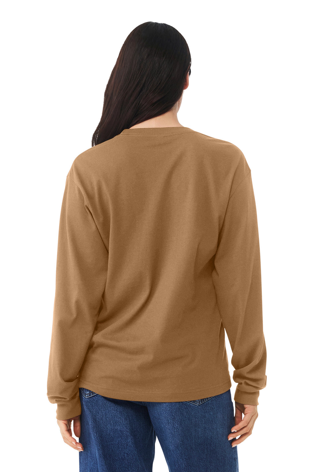 BELLA+CANVAS Unisex 6-Ounce Heavyweight Long Sleeve Tee BC3511 - Toast - back