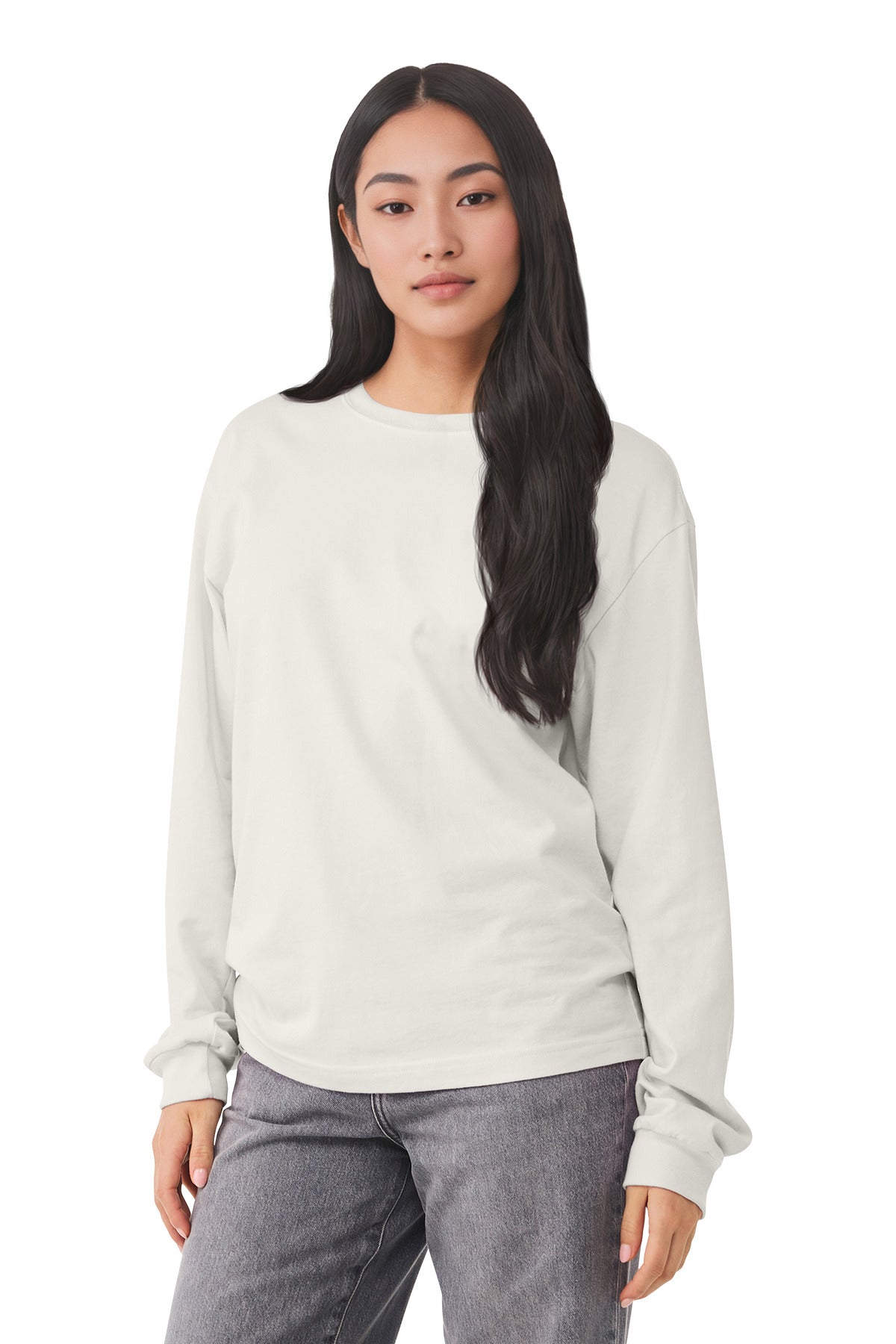 BELLA+CANVAS Unisex 6-Ounce Heavyweight Long Sleeve Tee BC3511 - Vintage White - front