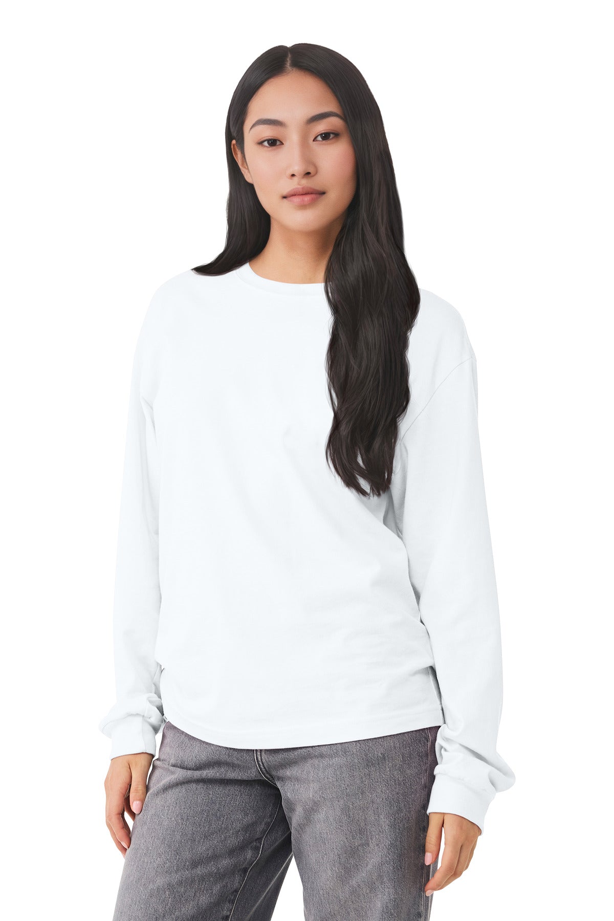 BELLA+CANVAS Unisex 6-Ounce Heavyweight Long Sleeve Tee BC3511 - White - front