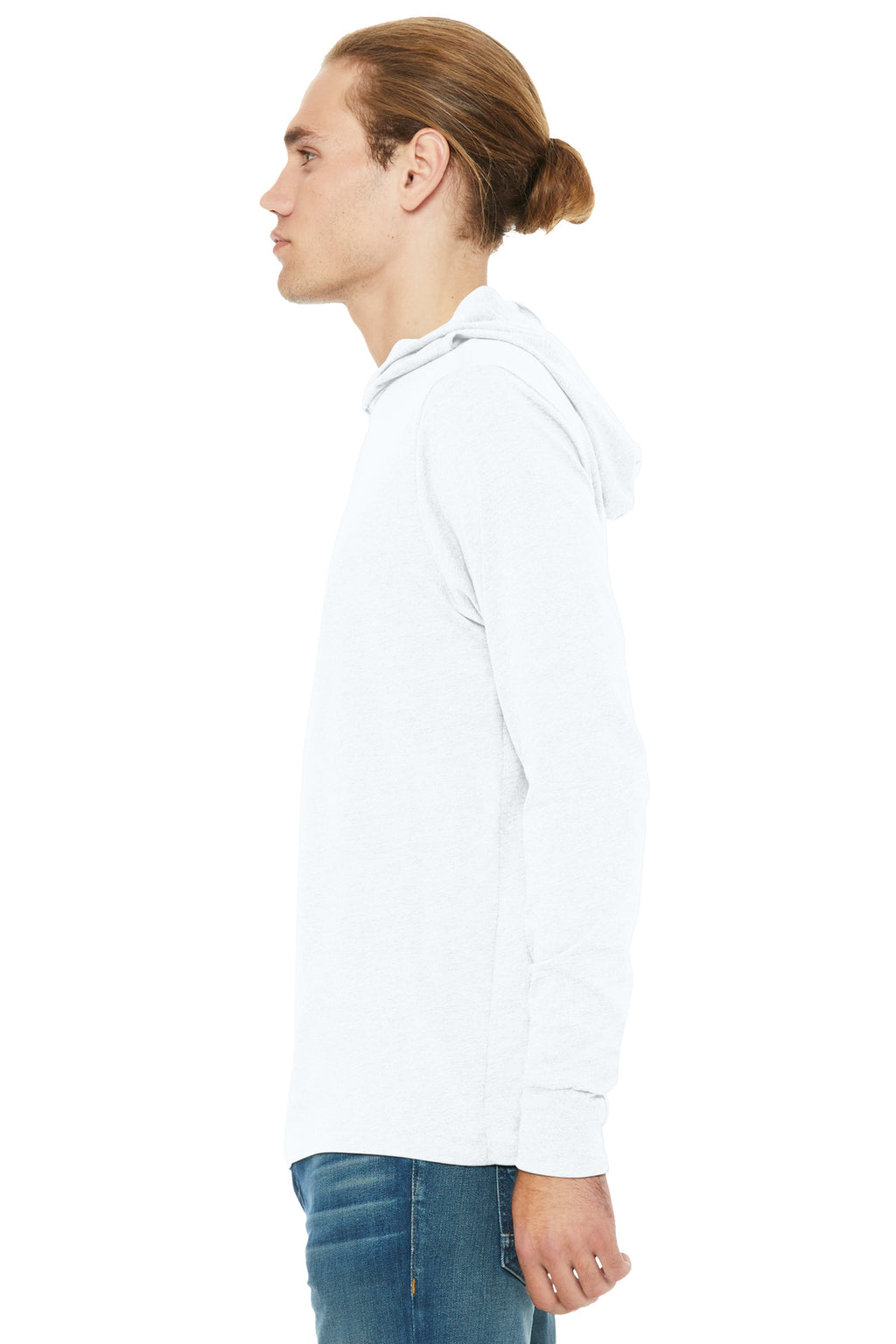 BELLA+CANVAS Unisex Jersey Long Sleeve Hoodie. BC3512 - White - side