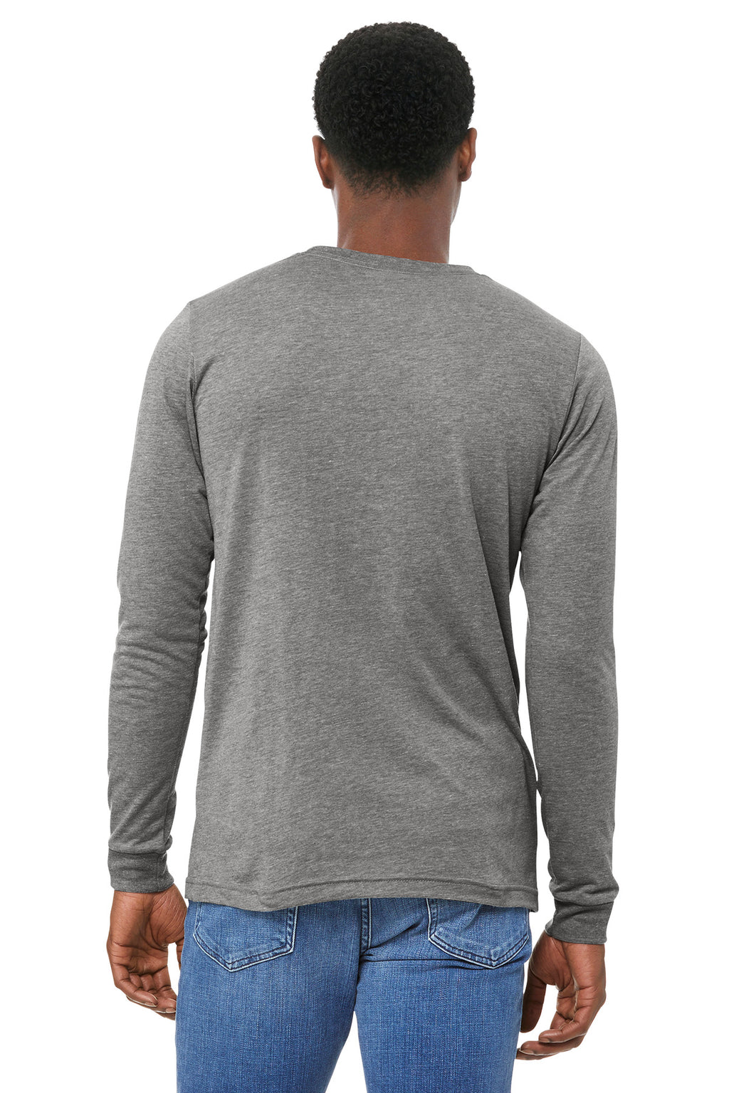 BELLA+CANVAS Unisex Triblend Long Sleeve Tee BC3513 - Athletic Grey Triblend - back