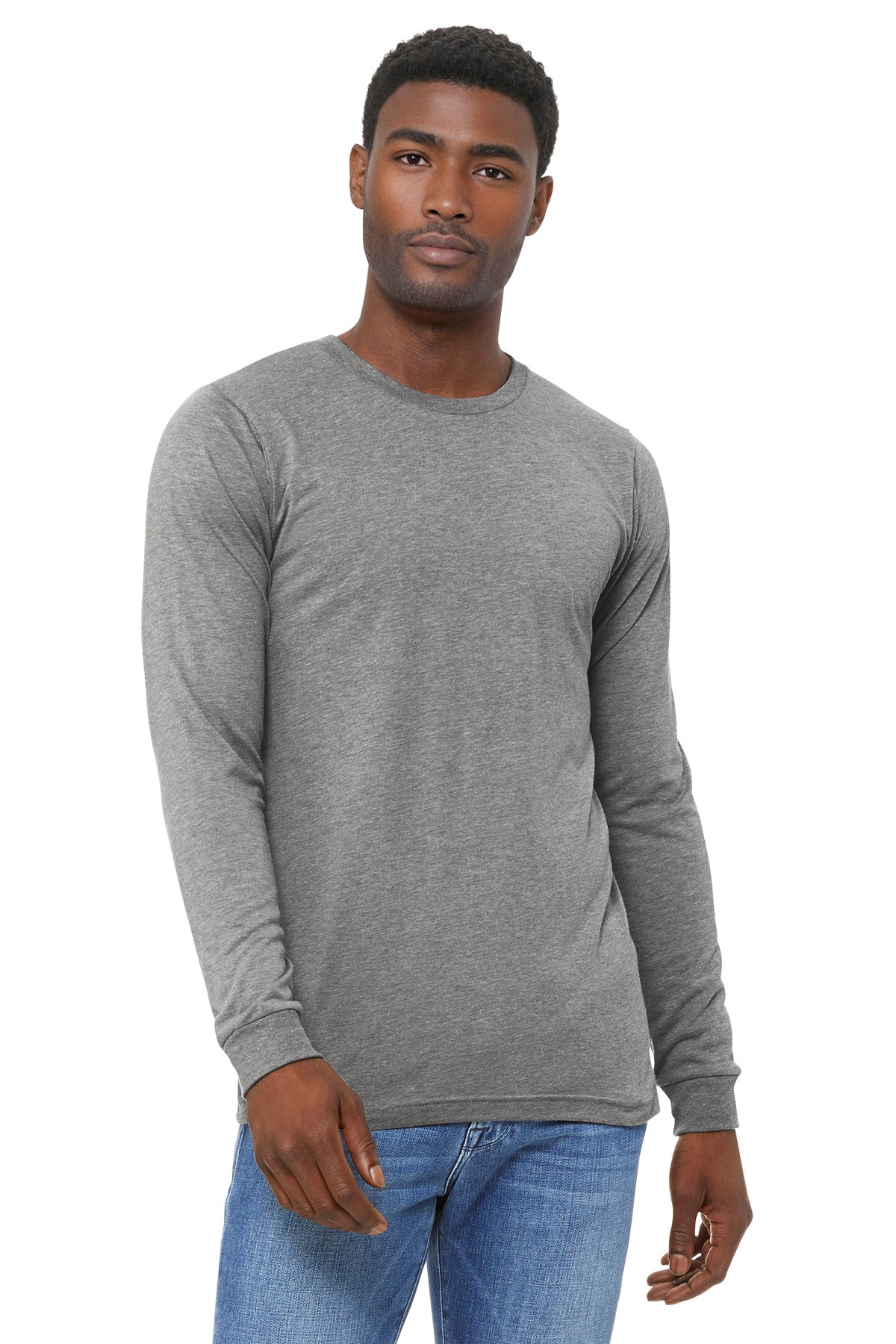 BELLA+CANVAS Unisex Triblend Long Sleeve Tee BC3513 - Athletic Grey Triblend - front