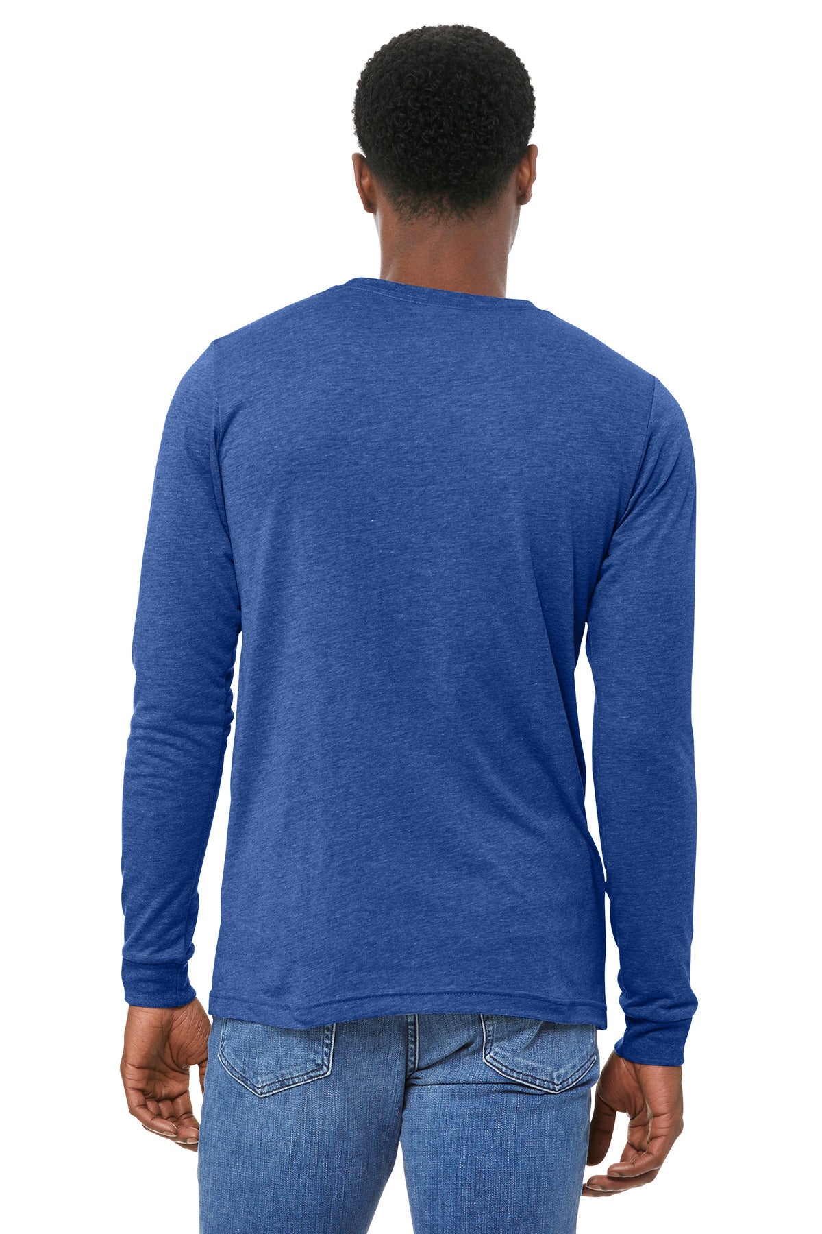 BELLA+CANVAS Unisex Triblend Long Sleeve Tee BC3513 - Blue Triblend - back