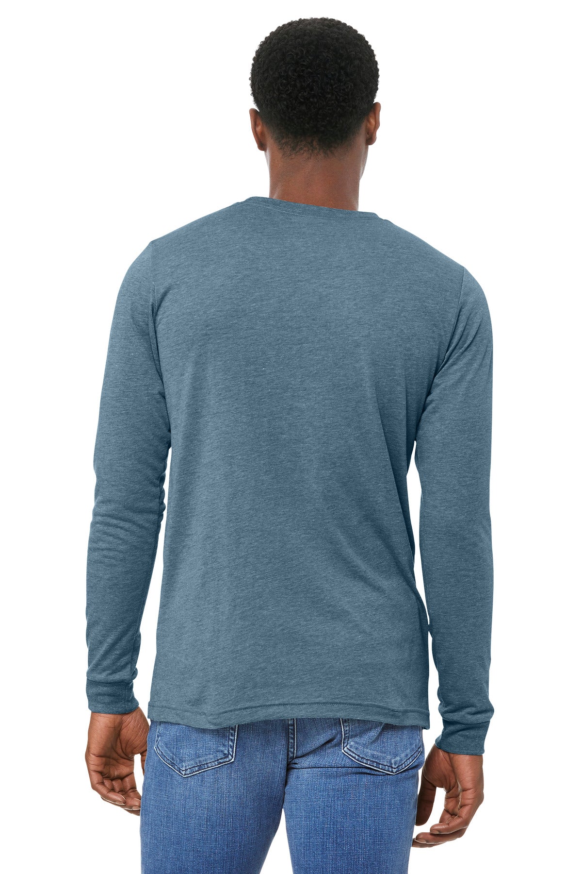 BELLA+CANVAS Unisex Triblend Long Sleeve Tee BC3513 - Denim Triblend - back