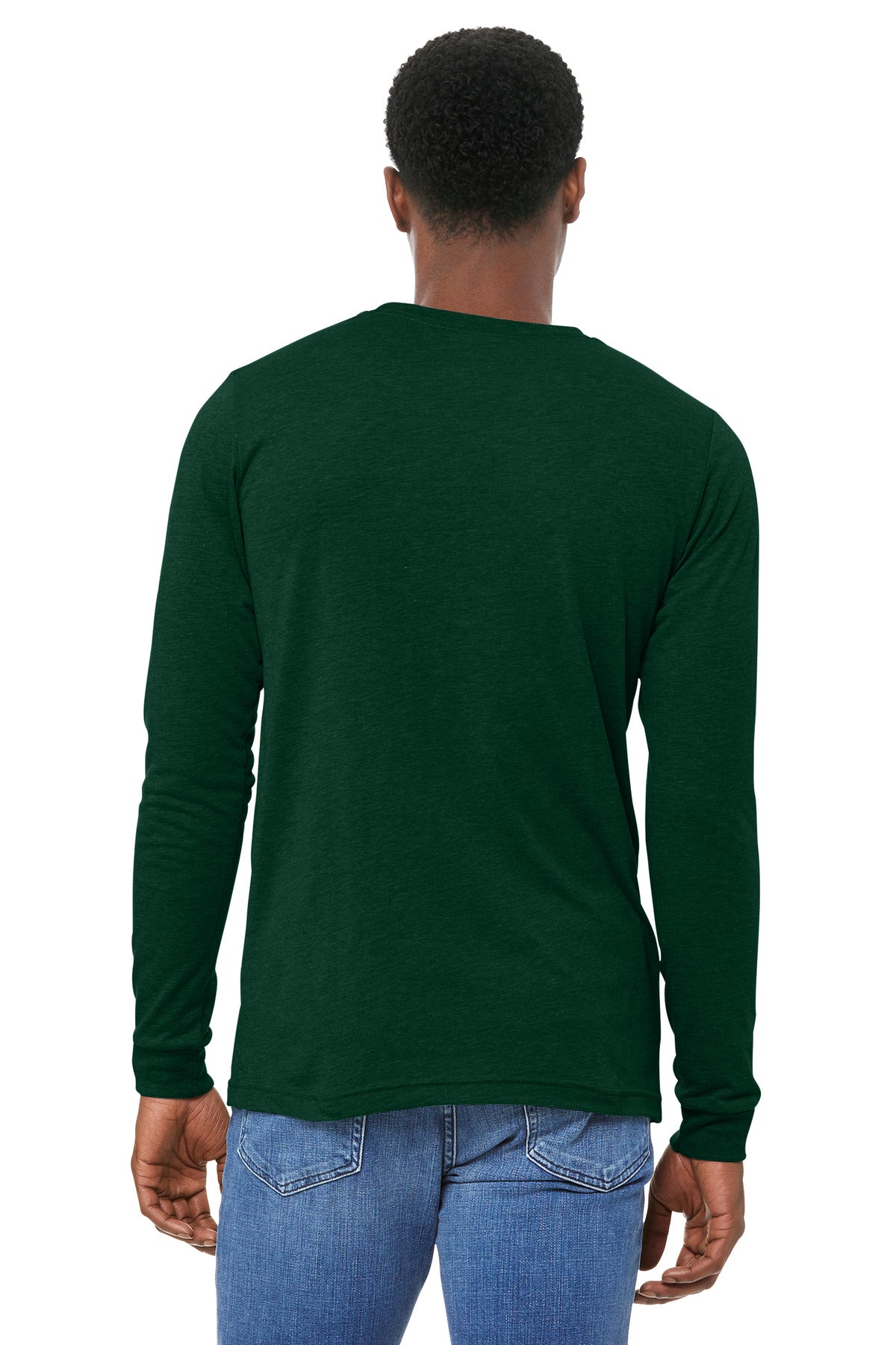 BELLA+CANVAS Unisex Triblend Long Sleeve Tee BC3513 - Emerald Triblend - back