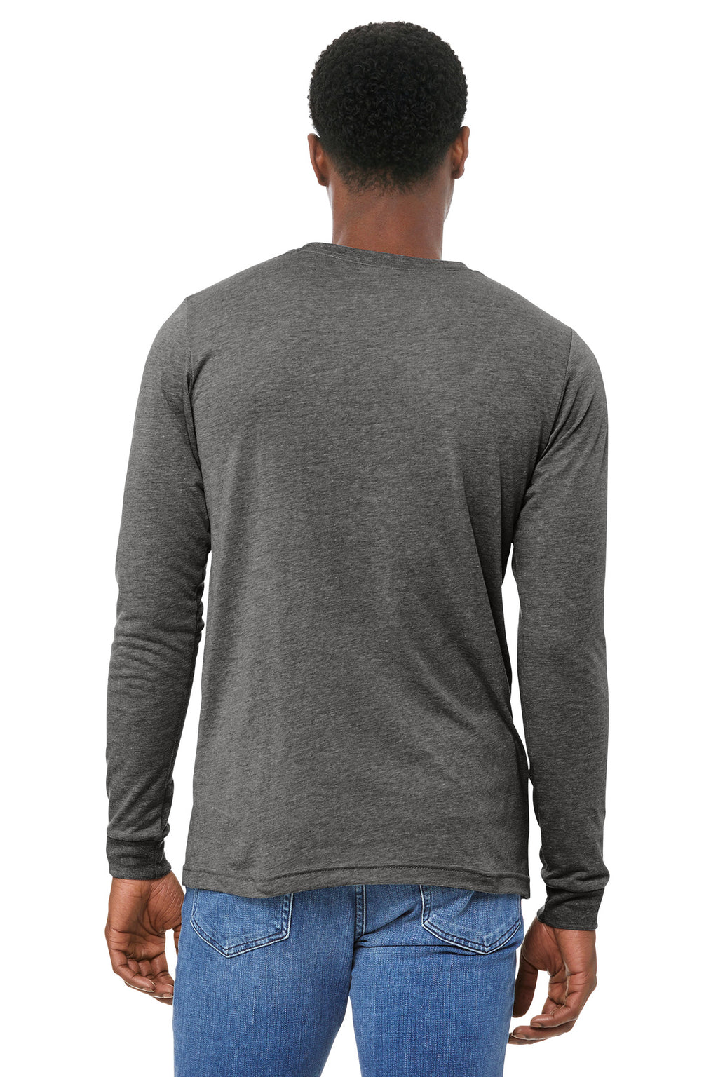 BELLA+CANVAS Unisex Triblend Long Sleeve Tee BC3513 - Grey Triblend - back