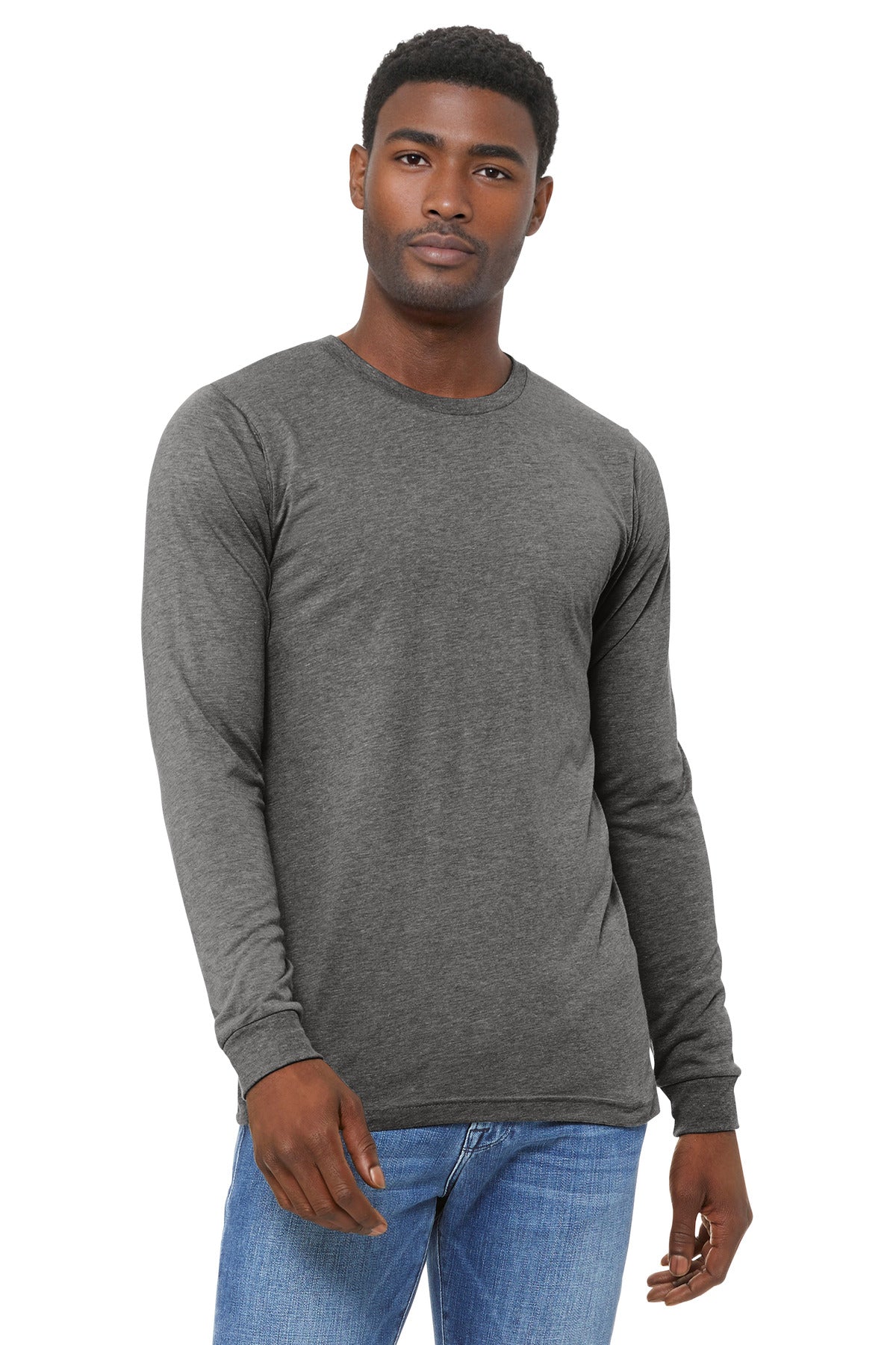 BELLA+CANVAS Unisex Triblend Long Sleeve Tee BC3513 - Grey Triblend - front