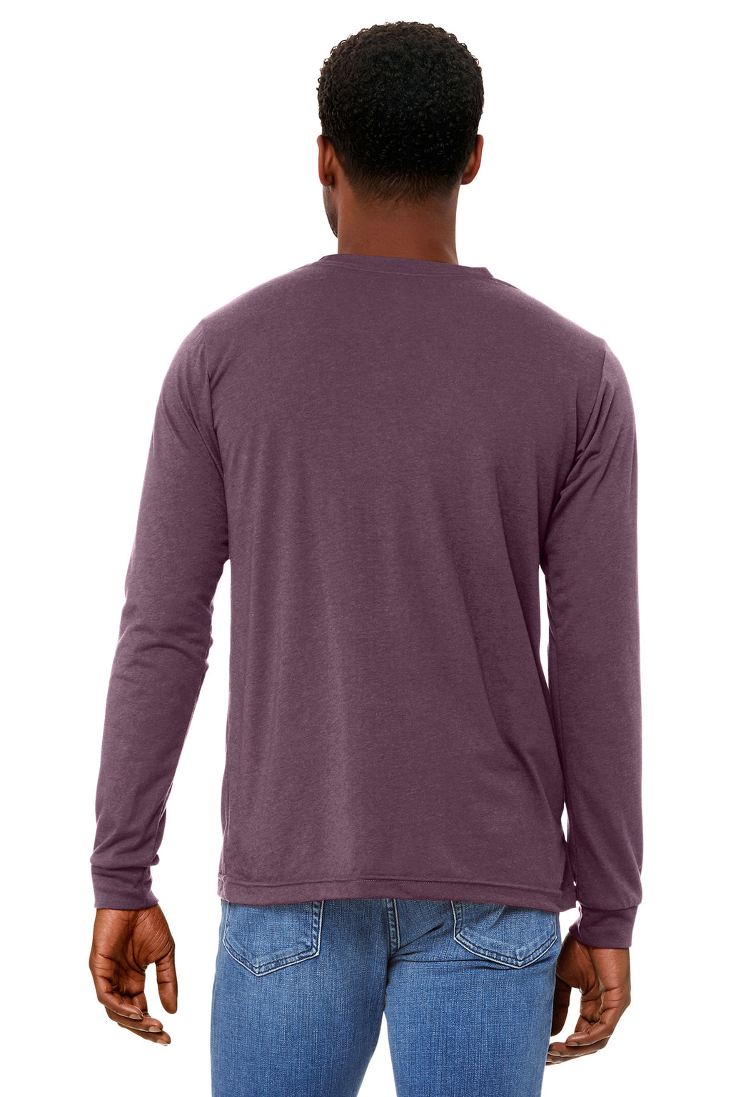 BELLA+CANVAS Unisex Triblend Long Sleeve Tee BC3513 - Maroon Triblend - back