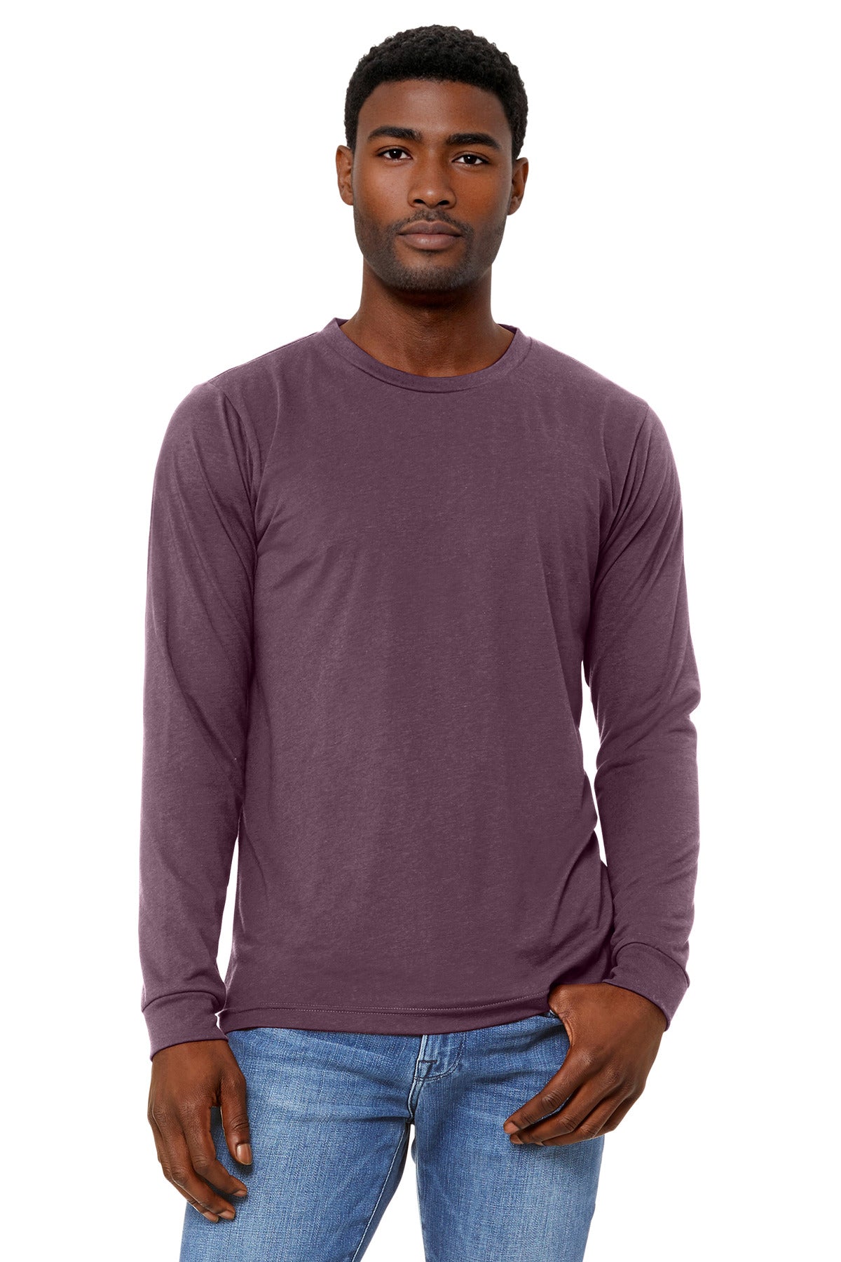 BELLA+CANVAS Unisex Triblend Long Sleeve Tee BC3513 - Maroon Triblend - front