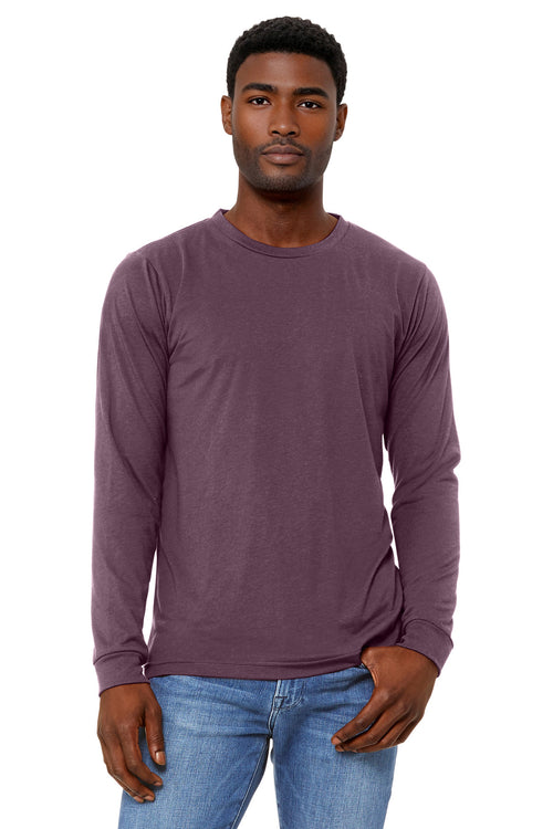 BELLA+CANVAS Unisex Triblend Long Sleeve Tee BC3513 - Maroon Triblend - front