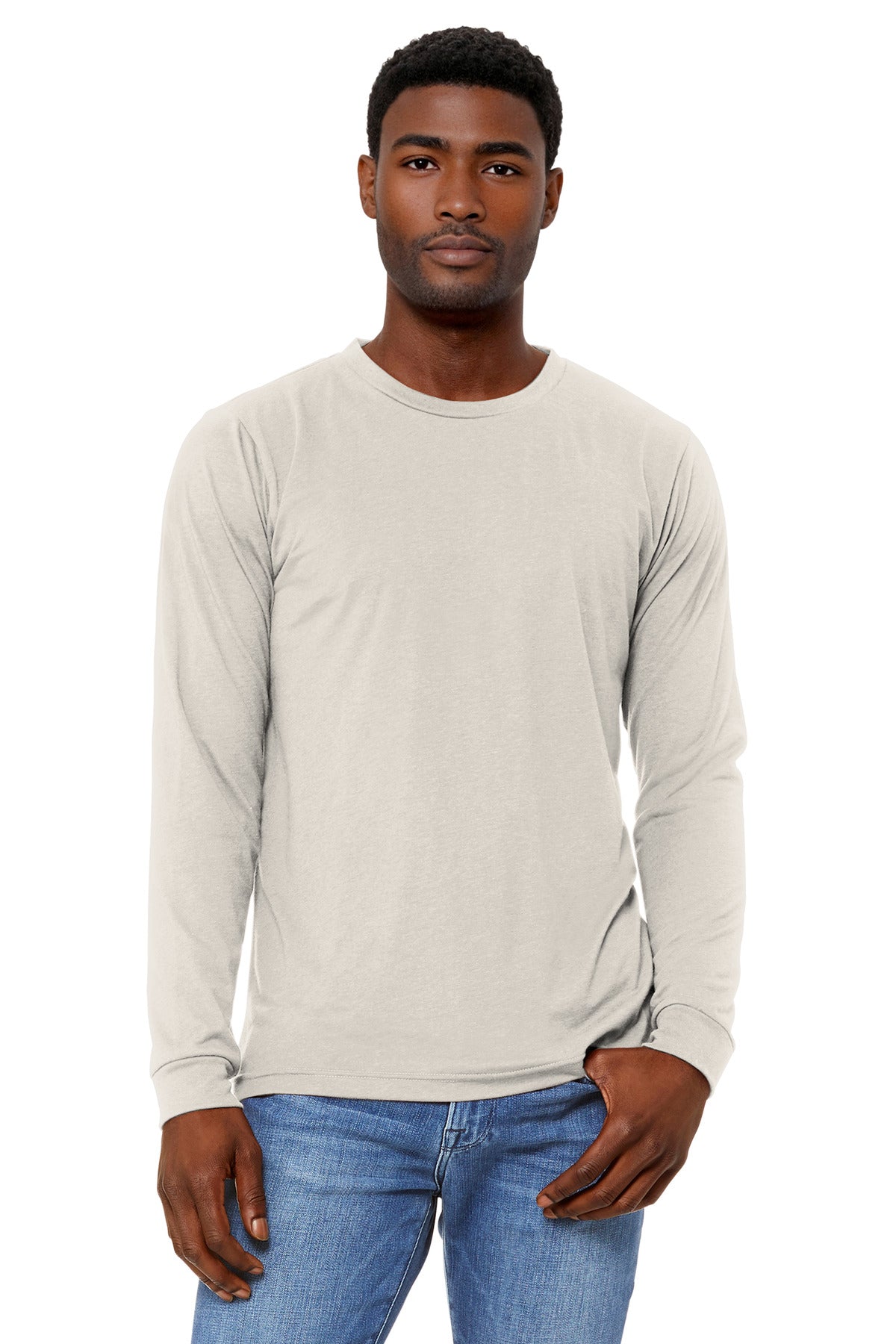 BELLA+CANVAS Unisex Triblend Long Sleeve Tee BC3513 - Oatmeal Triblend - front