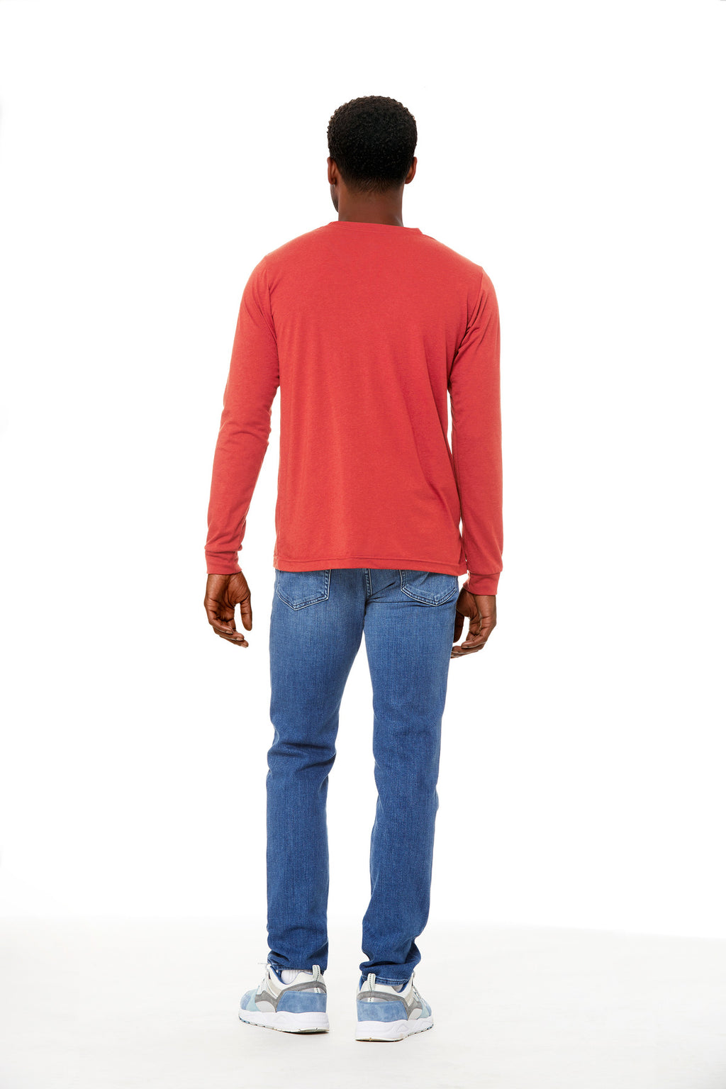 BELLA+CANVAS Unisex Triblend Long Sleeve Tee BC3513 - Red Triblend - back