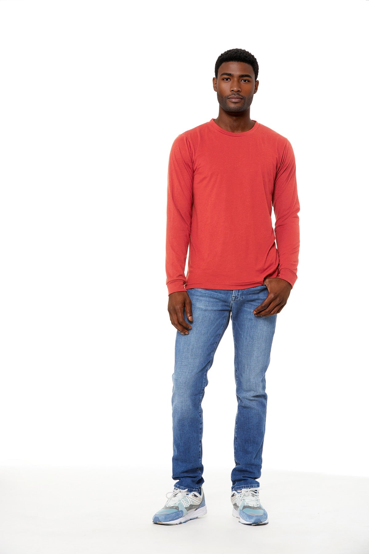 BELLA+CANVAS Unisex Triblend Long Sleeve Tee BC3513 - Red Triblend - front