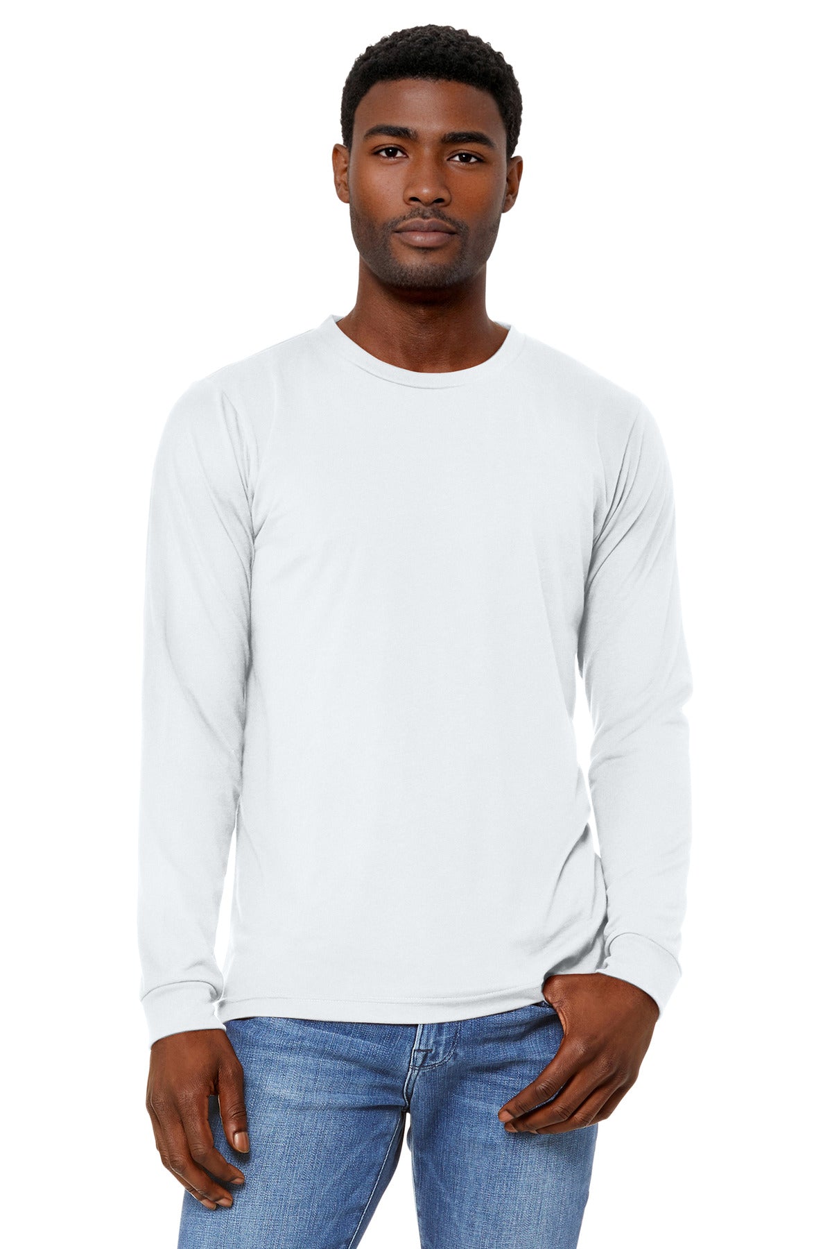 BELLA+CANVAS Unisex Triblend Long Sleeve Tee BC3513 - Solid White Triblend - front