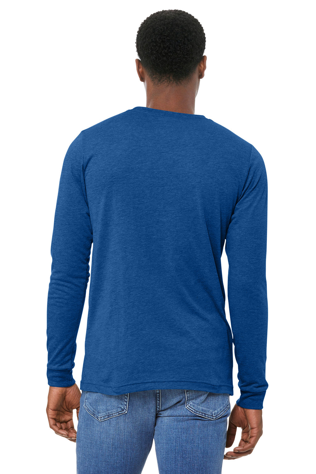 BELLA+CANVAS Unisex Triblend Long Sleeve Tee BC3513 - True Royal Triblend - back