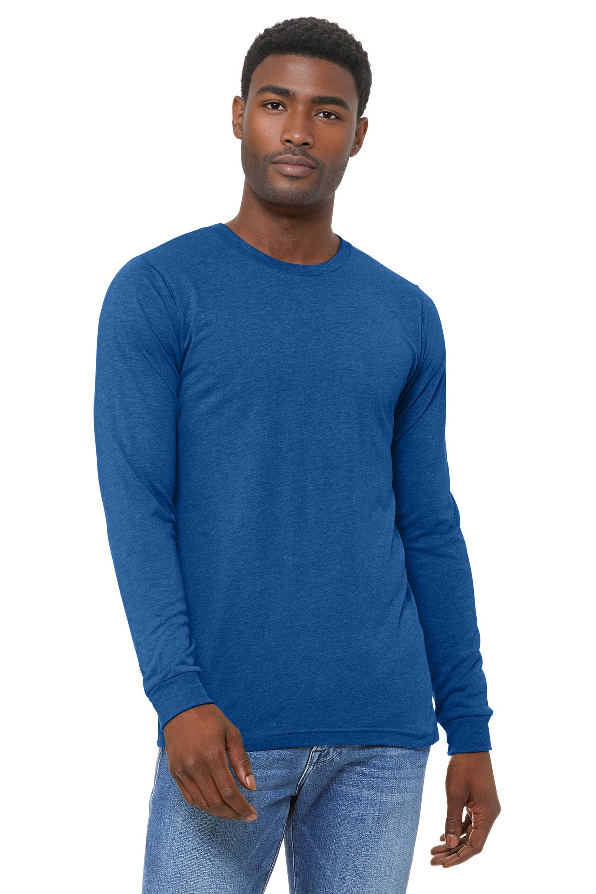 BELLA+CANVAS Unisex Triblend Long Sleeve Tee BC3513 - True Royal Triblend - front