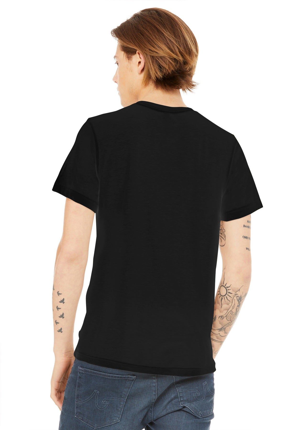 BELLA+CANVAS Unisex Poly-Cotton Short Sleeve Tee. BC3650 - Black - back