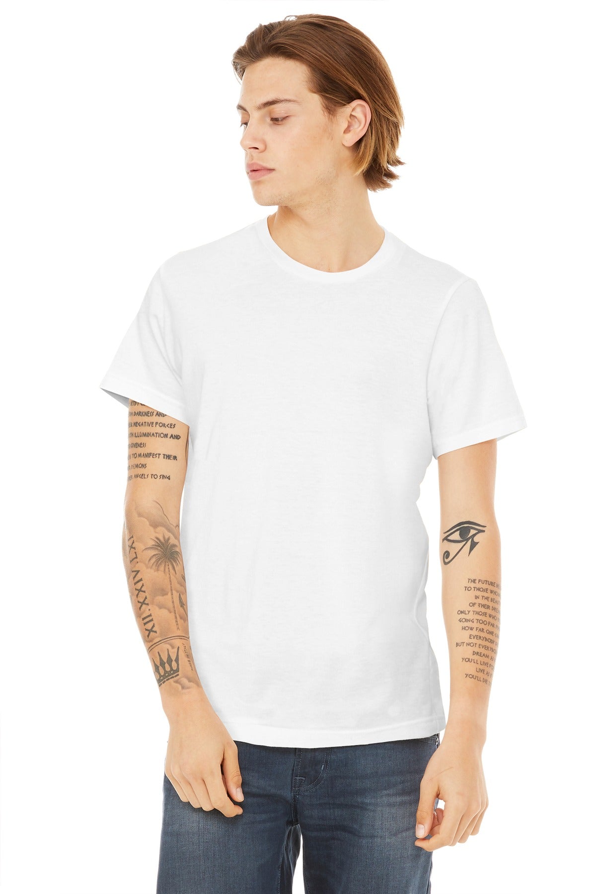 BELLA+CANVAS Unisex Poly-Cotton Short Sleeve Tee. BC3650 - White - front