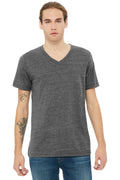 BELLA+CANVAS Unisex Textured Jersey V-Neck Tee BC3655 - Asphalt Slub - front