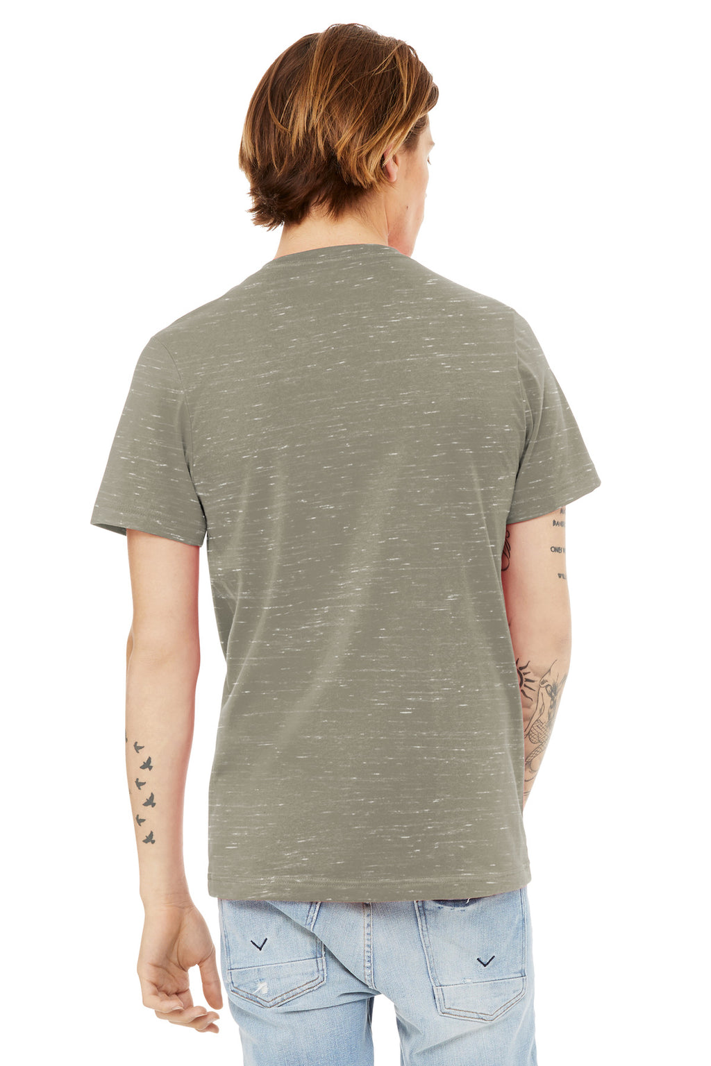 BELLA+CANVAS Unisex Textured Jersey V-Neck Tee BC3655 - Stone Marble - back