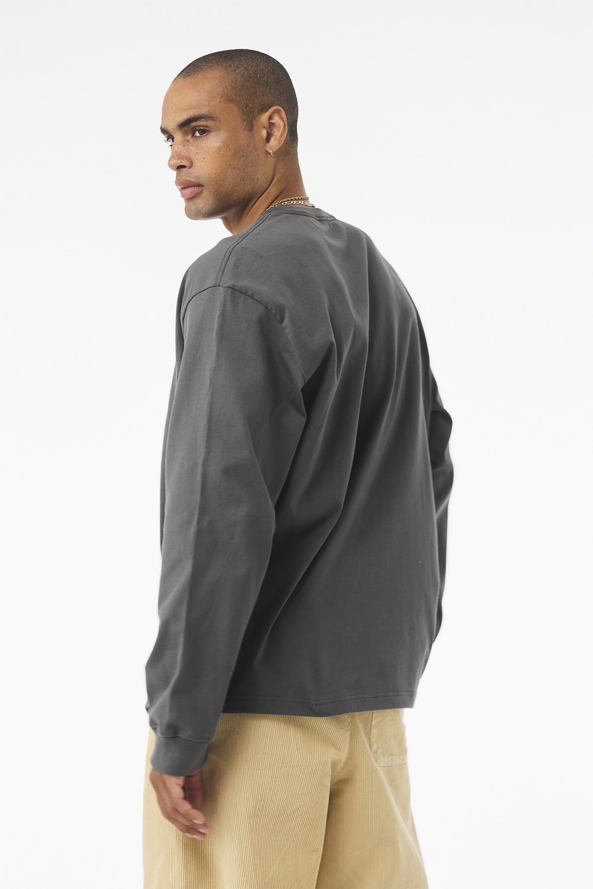 BELLA+CANVAS Unisex 7.5-Ounce Heavyweight Long Sleeve Tee BC4651 - Asphalt - back