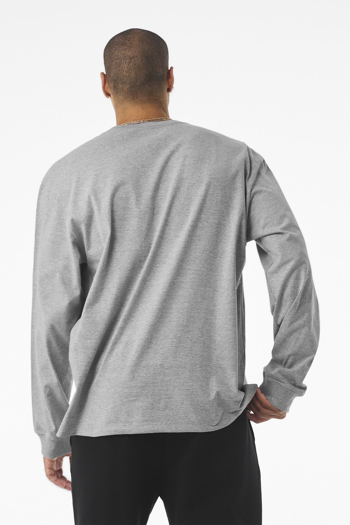 BELLA+CANVAS Unisex 7.5-Ounce Heavyweight Long Sleeve Tee BC4651 - Athletic Heather - back