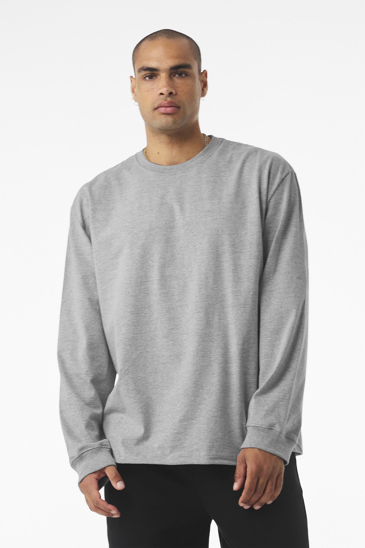 BELLA+CANVAS Unisex 7.5-Ounce Heavyweight Long Sleeve Tee BC4651 - Athletic Heather - front