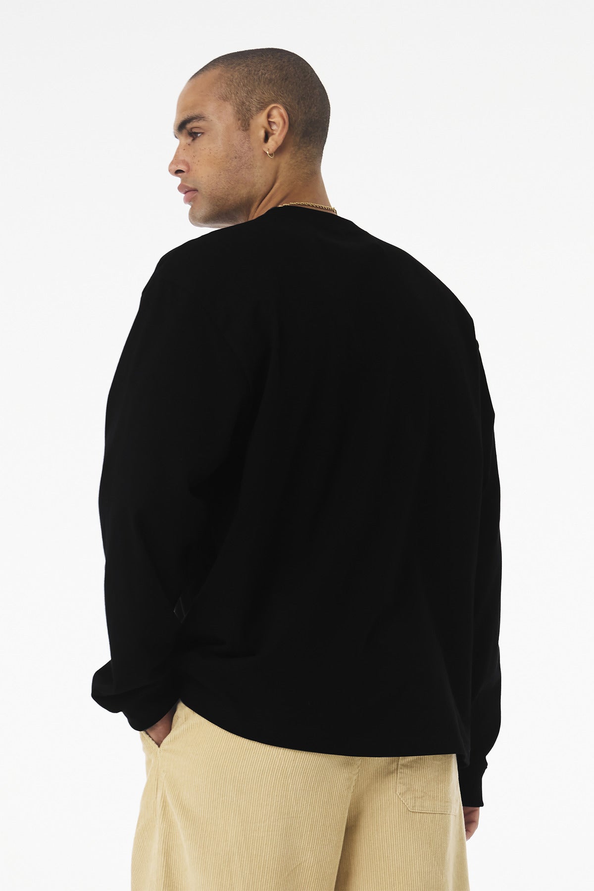 BELLA+CANVAS Unisex 7.5-Ounce Heavyweight Long Sleeve Tee BC4651 - Black - back