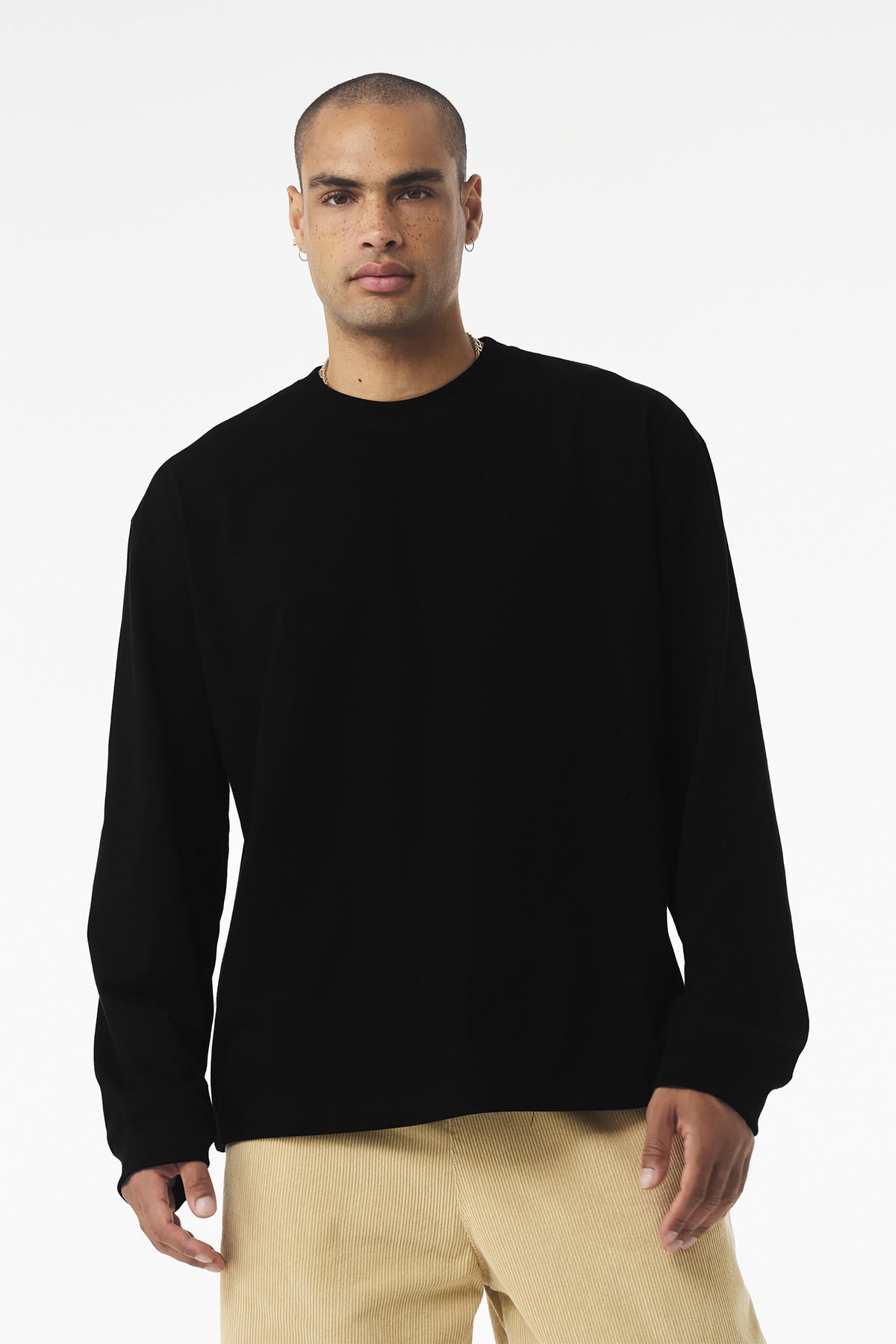 BELLA+CANVAS Unisex 7.5-Ounce Heavyweight Long Sleeve Tee BC4651 - Black - front
