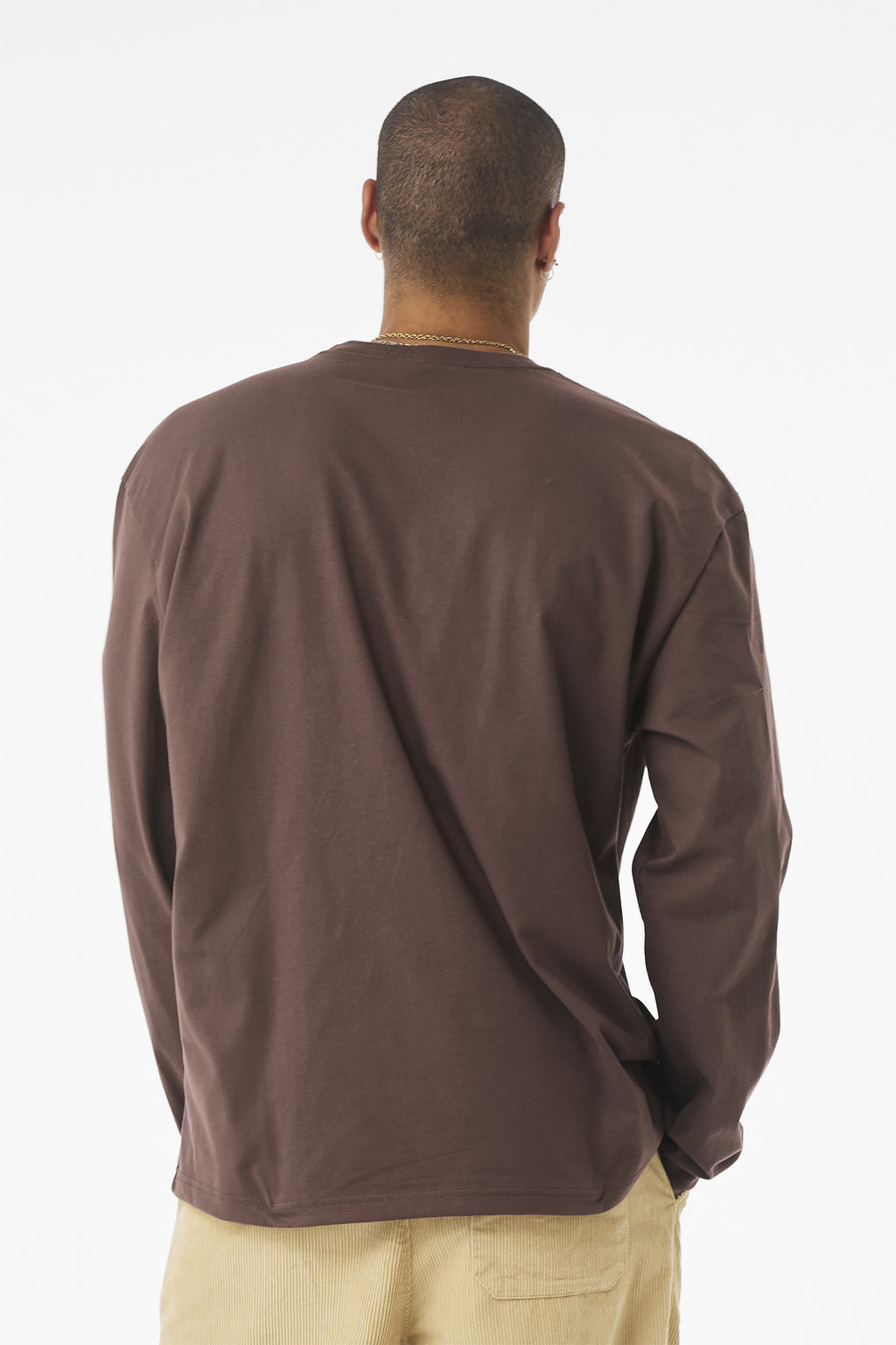 BELLA+CANVAS Unisex 7.5-Ounce Heavyweight Long Sleeve Tee BC4651 - Cocoa - back