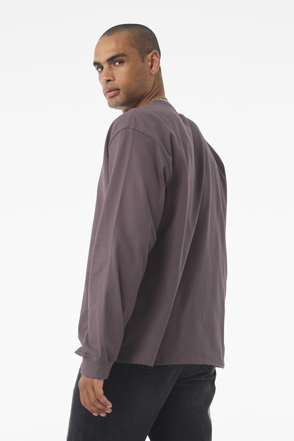 BELLA+CANVAS Unisex 7.5-Ounce Heavyweight Long Sleeve Tee BC4651 - Purple Storm - back