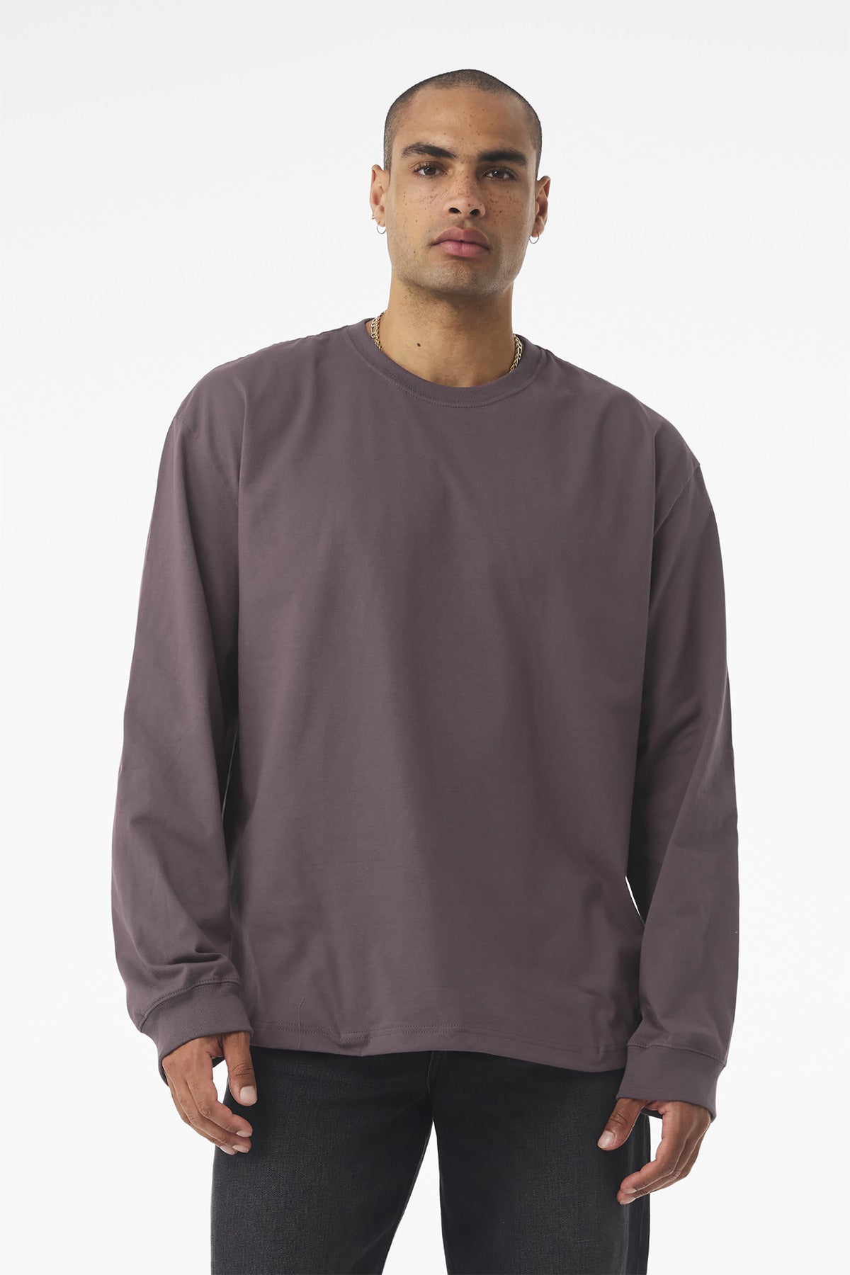 BELLA+CANVAS Unisex 7.5-Ounce Heavyweight Long Sleeve Tee BC4651 - Purple Storm - front