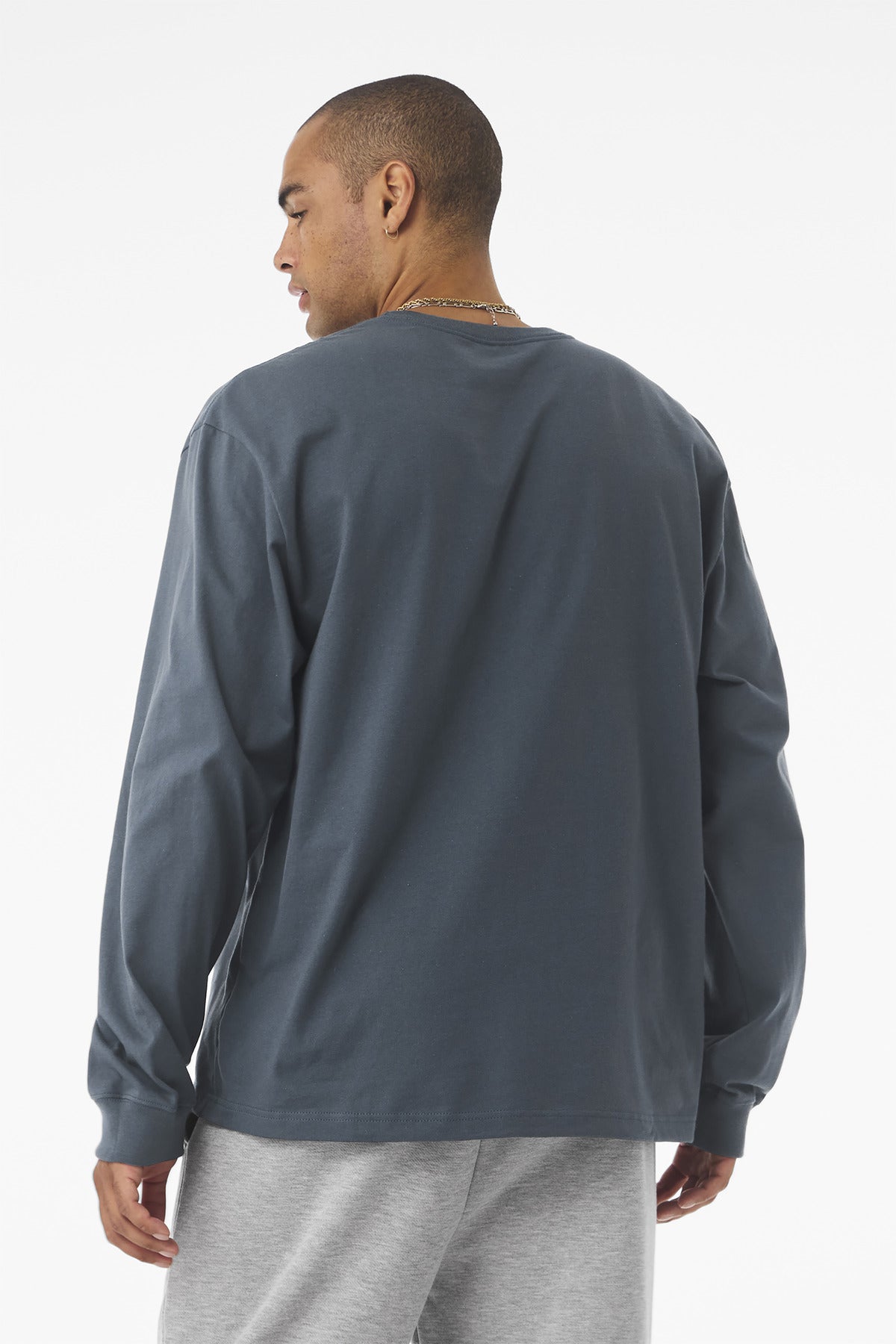 BELLA+CANVAS Unisex 7.5-Ounce Heavyweight Long Sleeve Tee BC4651 - Vintage Navy - back