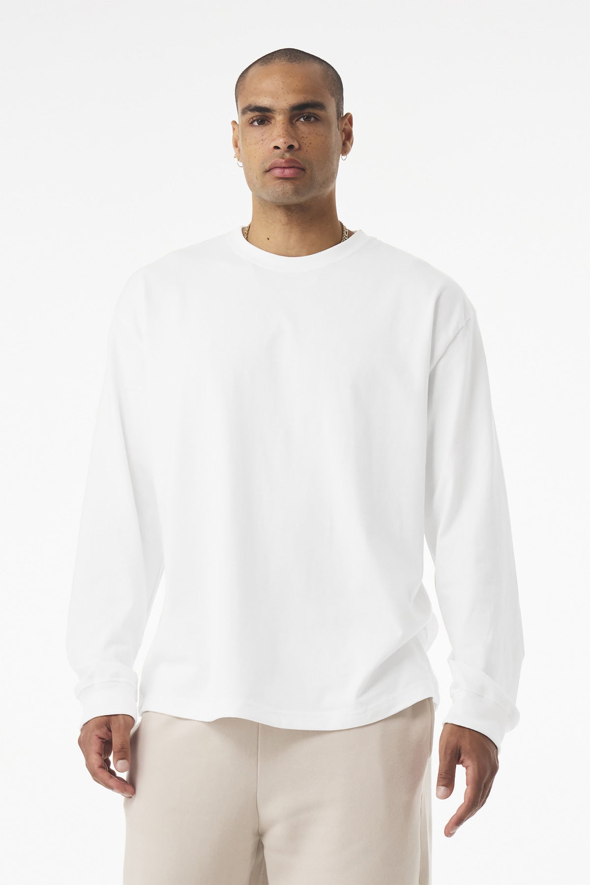 BELLA+CANVAS Unisex 7.5-Ounce Heavyweight Long Sleeve Tee BC4651 - White - front
