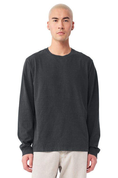 BELLA+CANVAS Unisex Heavyweight Garment-Dyed Long Sleeve Tee BC4851GD - Washed Black - front