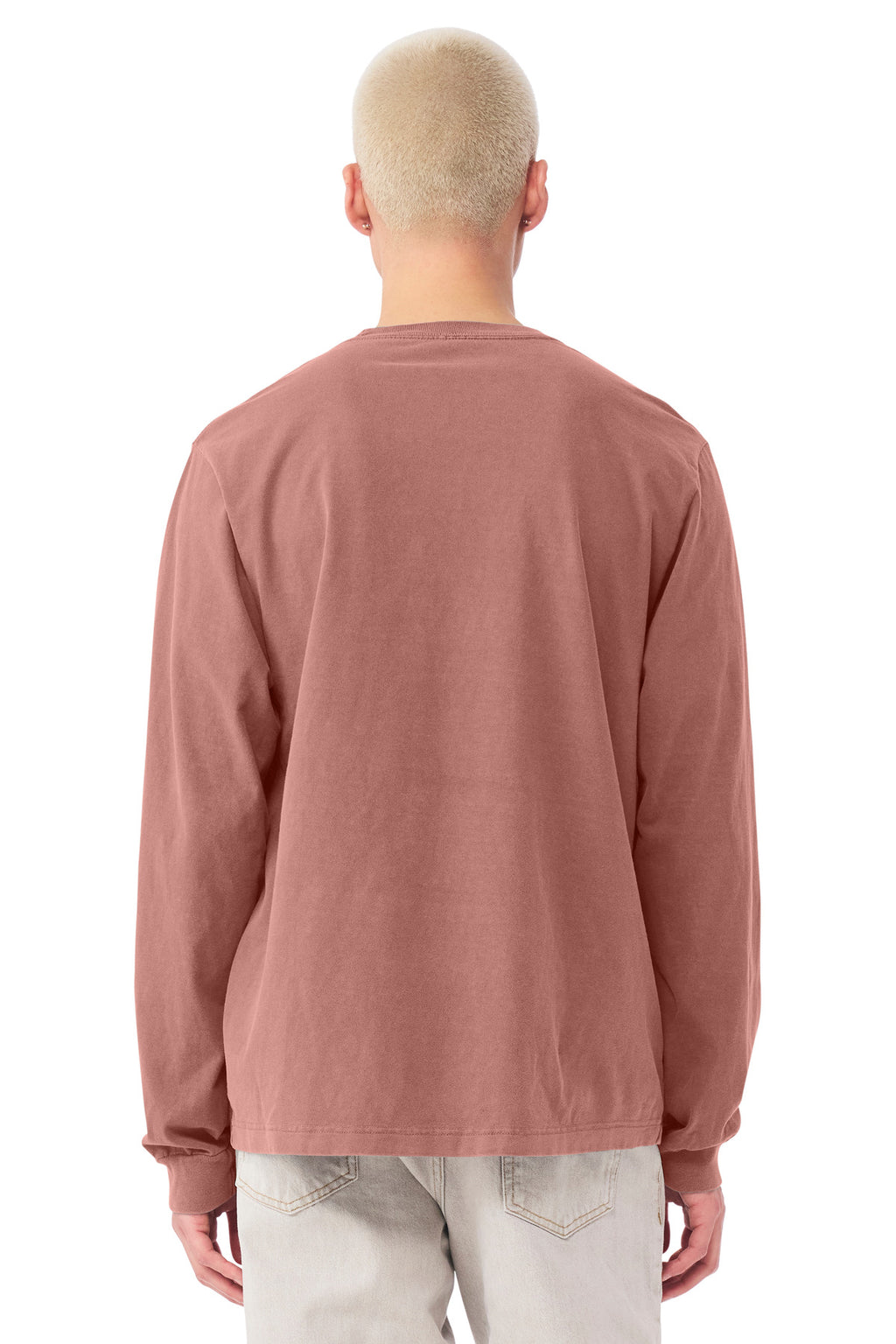 BELLA+CANVAS Unisex Heavyweight Garment-Dyed Long Sleeve Tee BC4851GD - Washed Chestnut - back