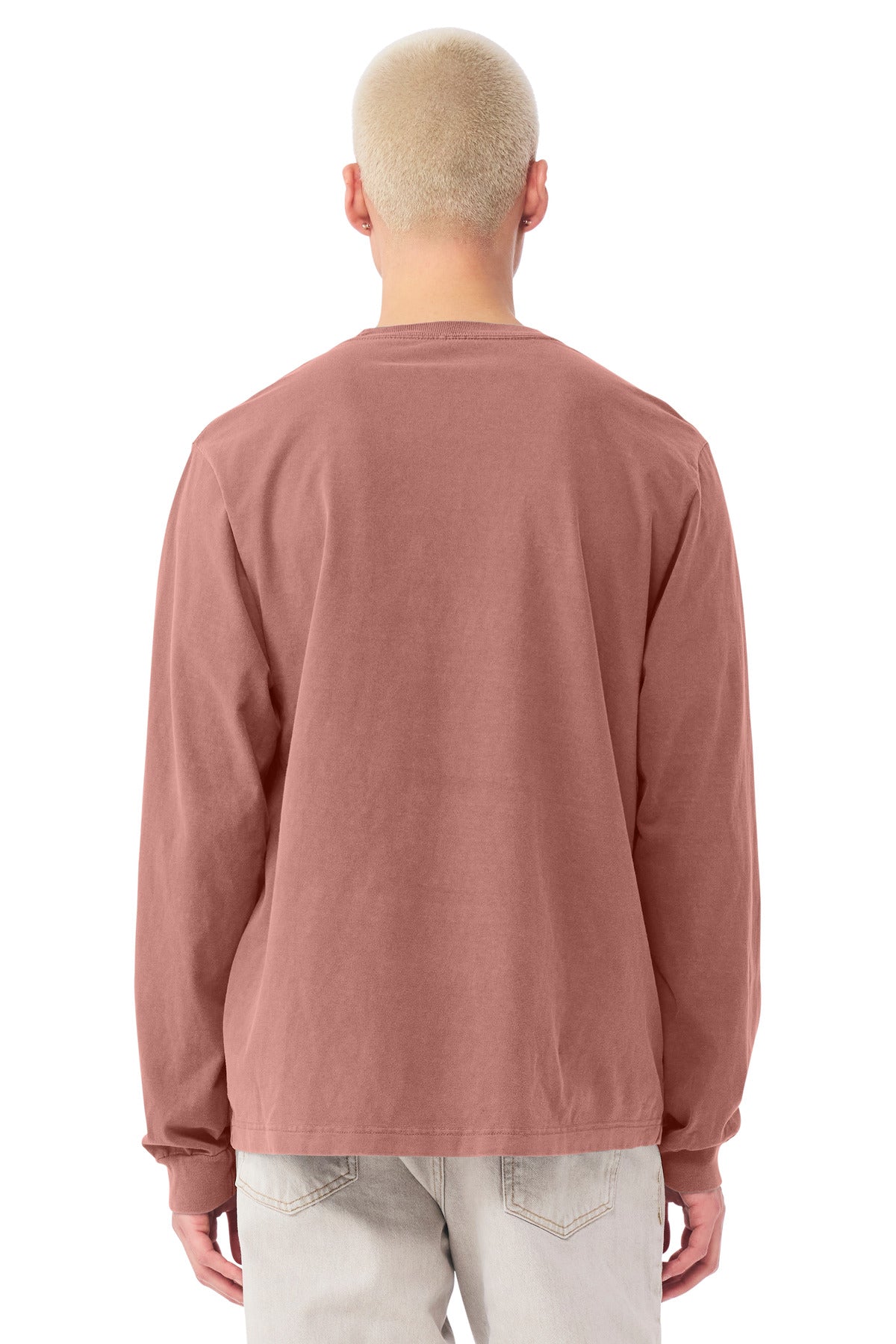 BELLA+CANVAS Unisex Heavyweight Garment-Dyed Long Sleeve Tee BC4851GD - Washed Chestnut - back