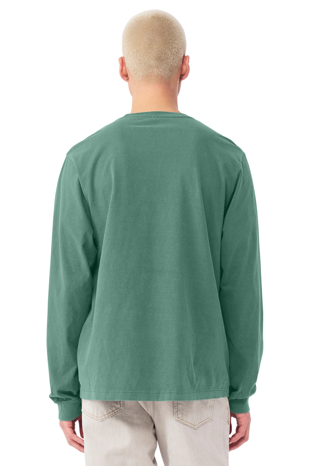 BELLA+CANVAS Unisex Heavyweight Garment-Dyed Long Sleeve Tee BC4851GD - Washed Pine - back