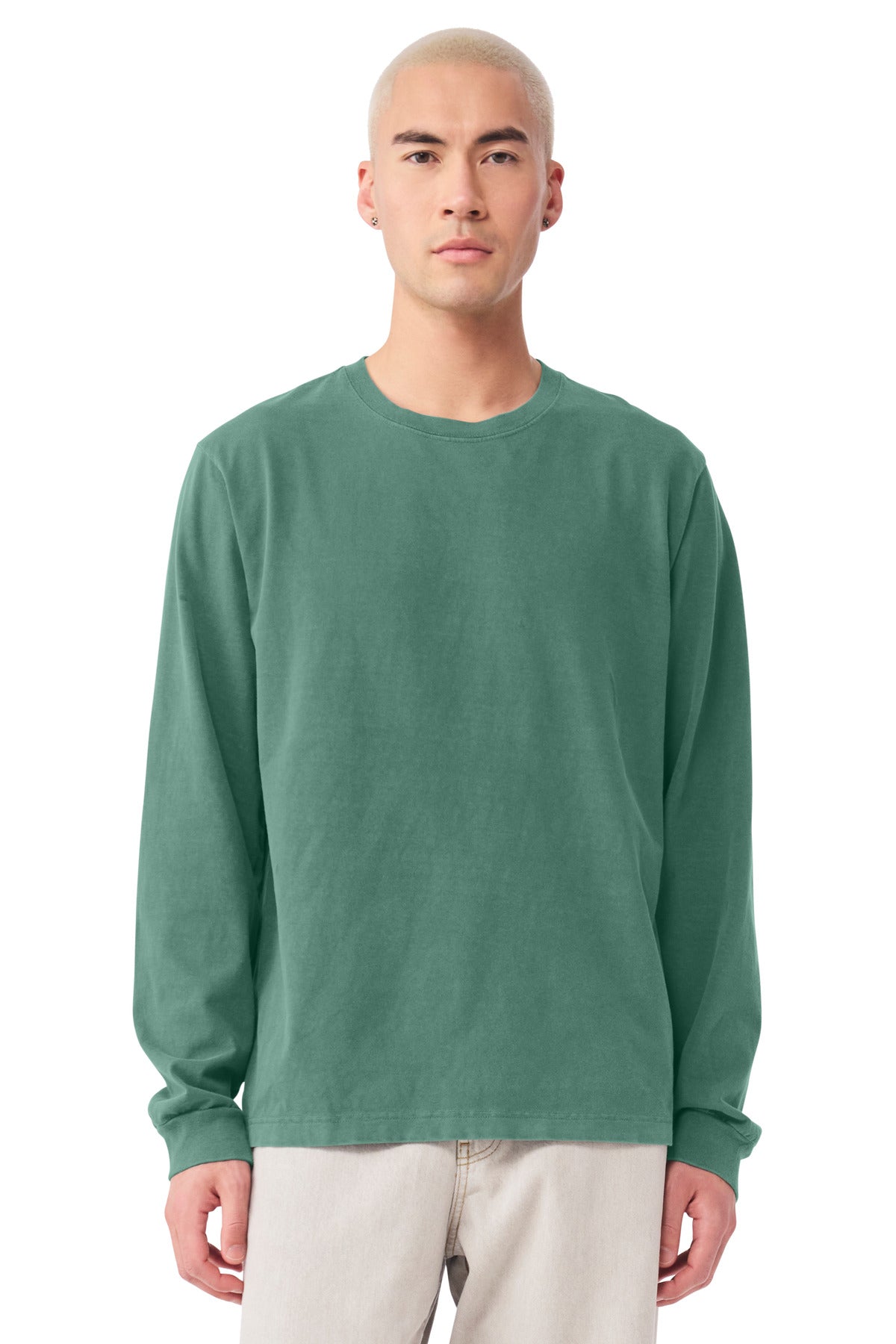 BELLA+CANVAS Unisex Heavyweight Garment-Dyed Long Sleeve Tee BC4851GD - Washed Pine - front